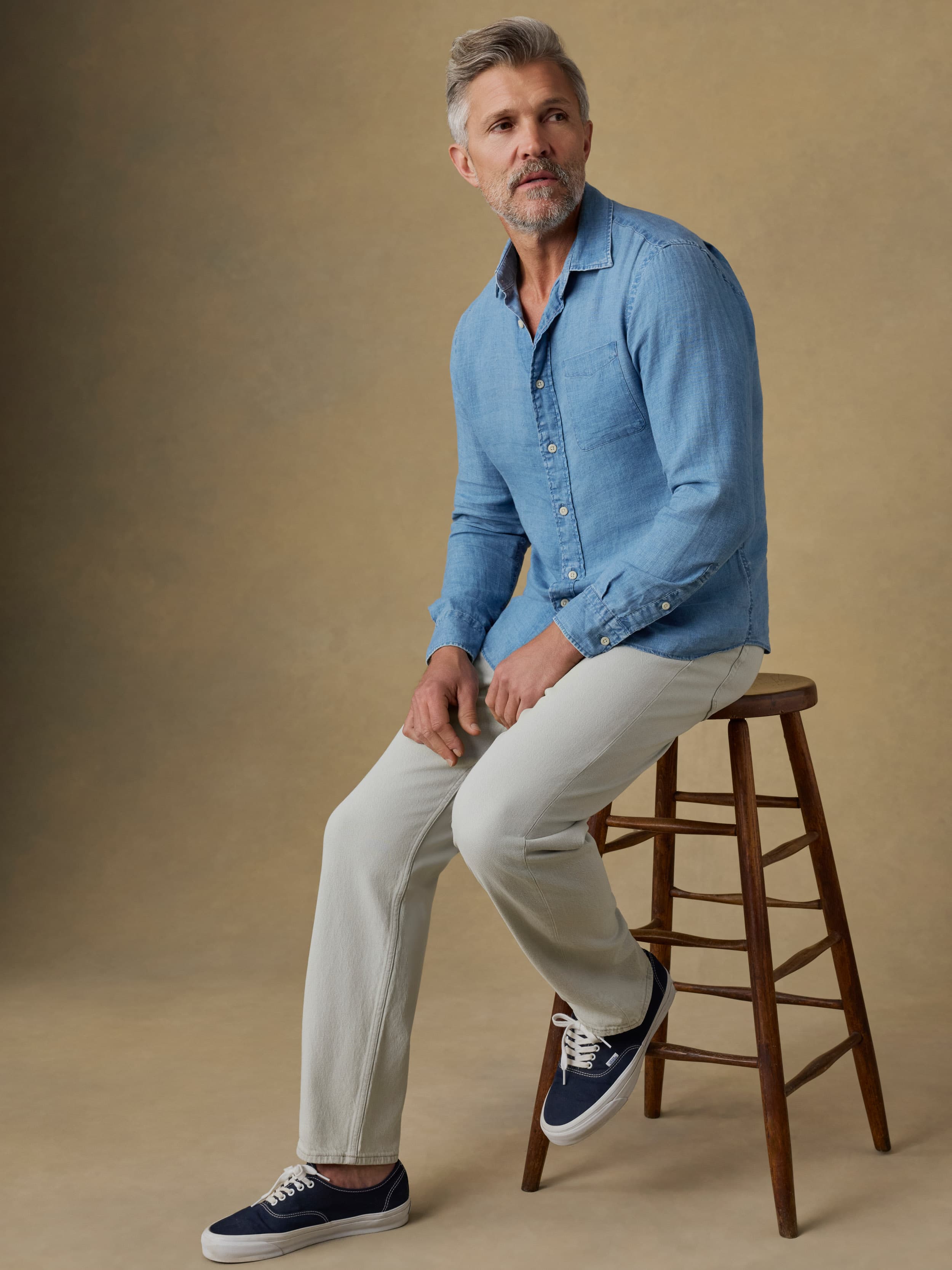 Organic Cotton Denim Pant - Birch | Faherty Brand