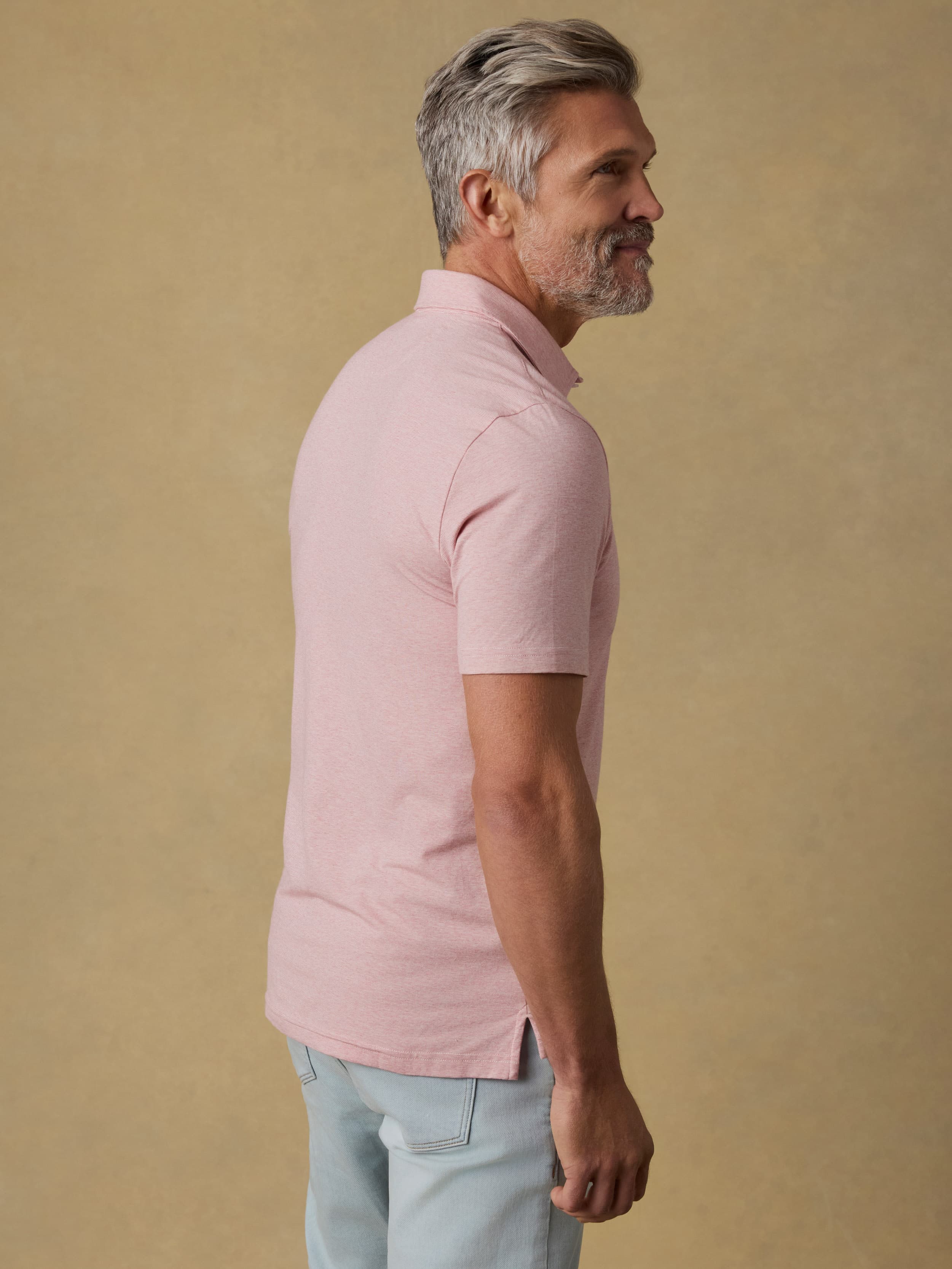 Short-Sleeve Movement™ Polo - Ivory Rose Feeder | Faherty Brand