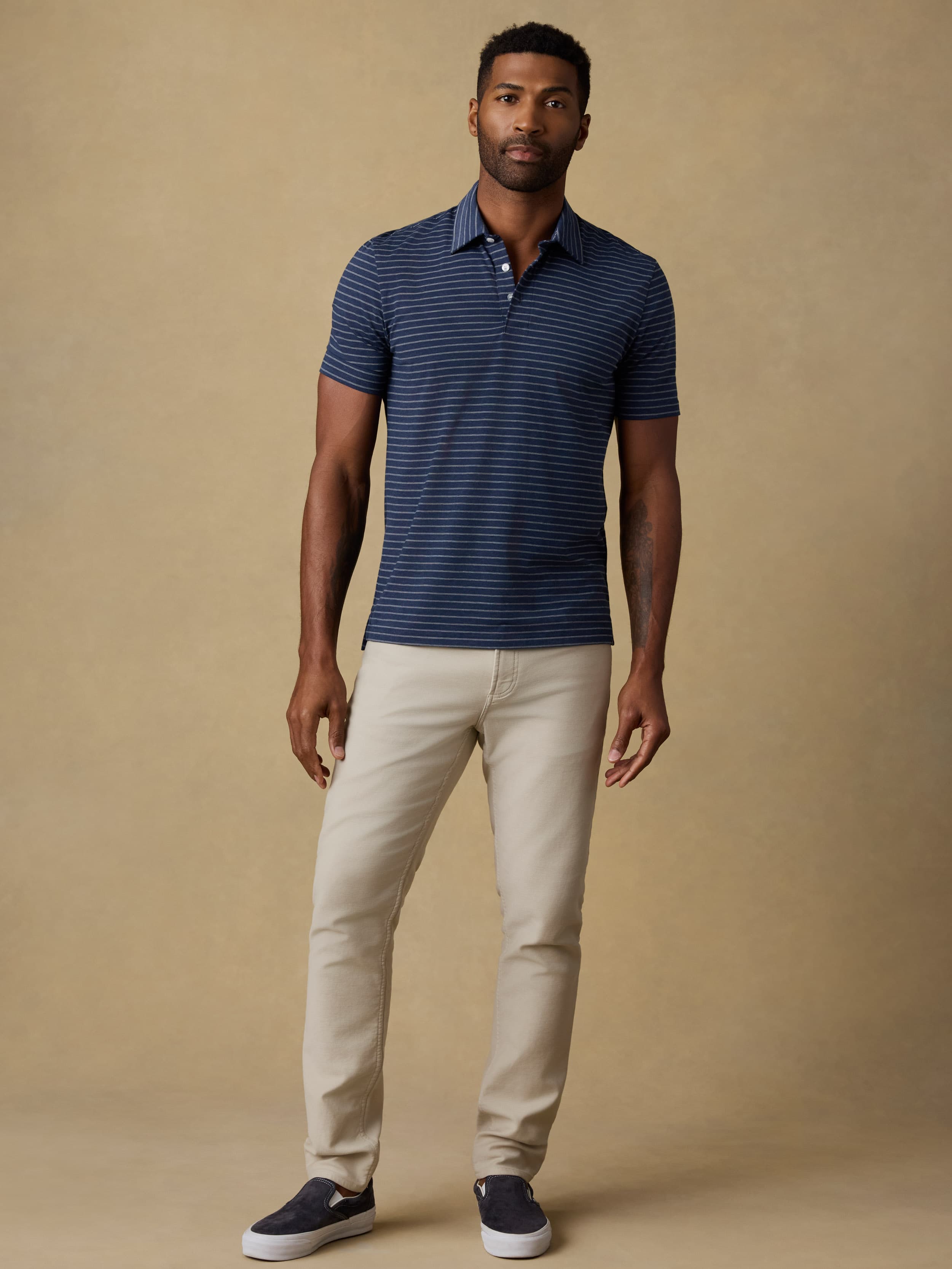 Short-Sleeve Movement™ Polo - Ravine Waters Stripe | Faherty Brand