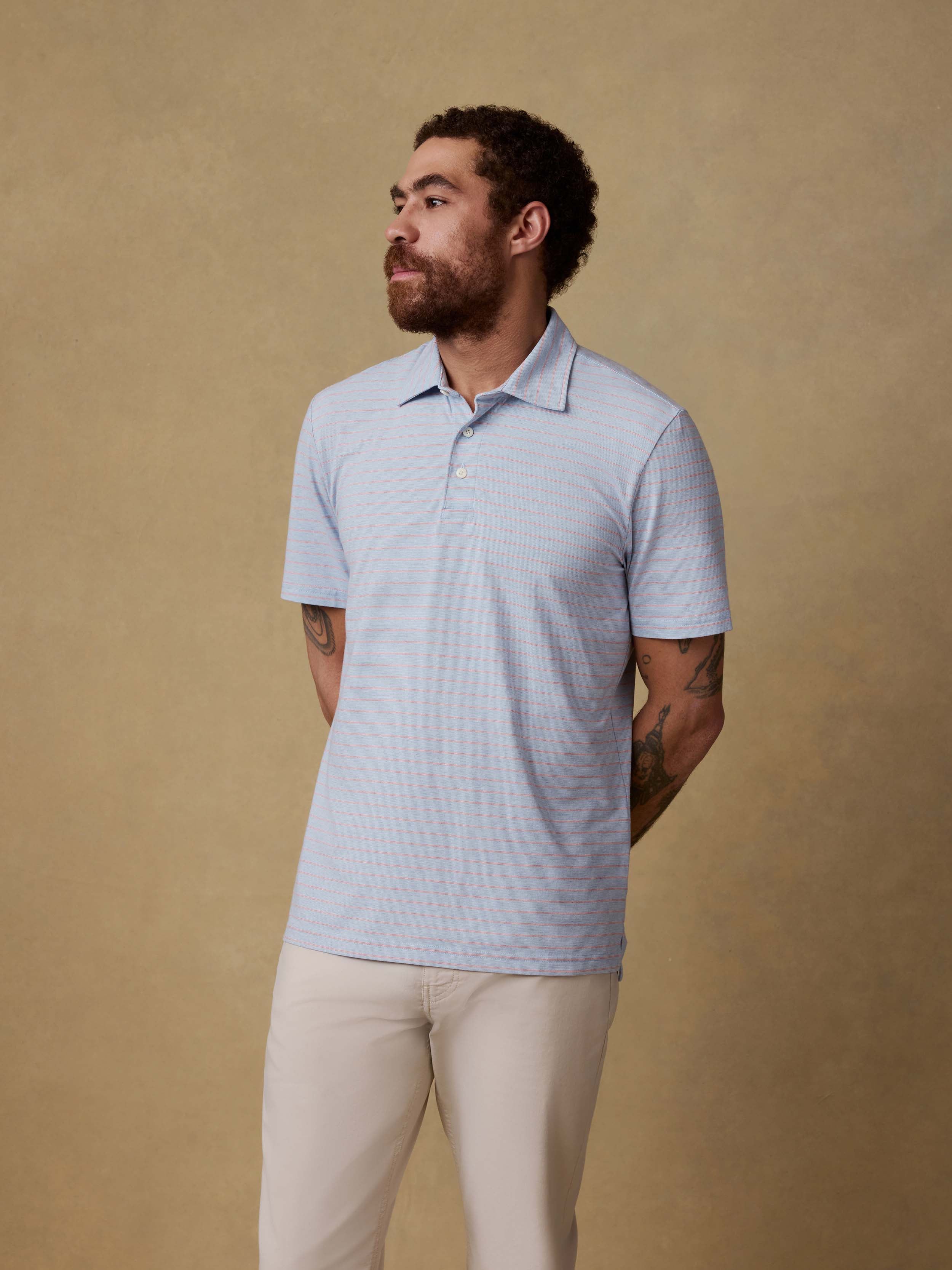 Short-Sleeve Movement™ Polo - Vista View Stripe | Faherty Brand