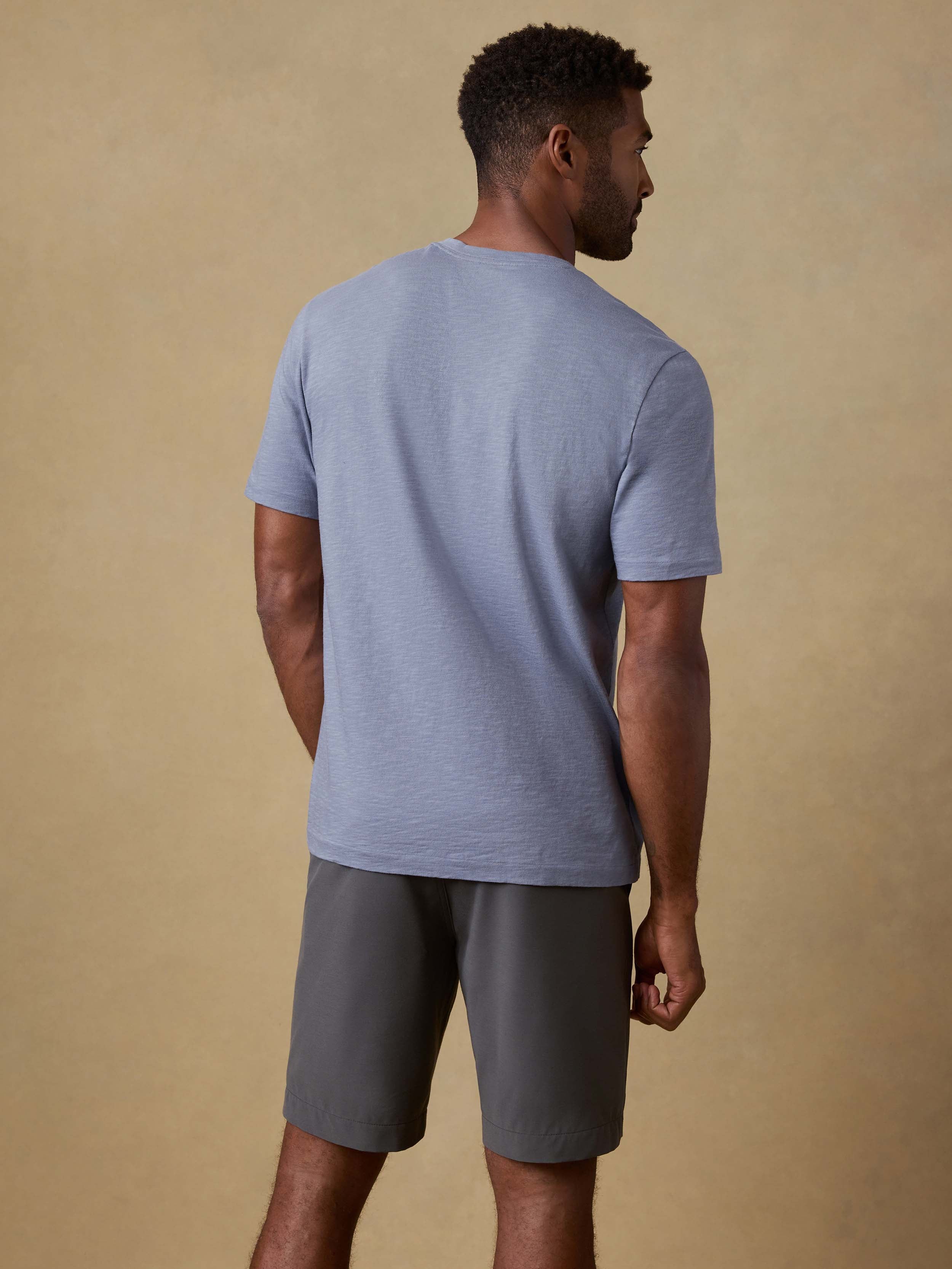 Short-Sleeve Sunwashed V-Neck Tee - Flint | Faherty Brand