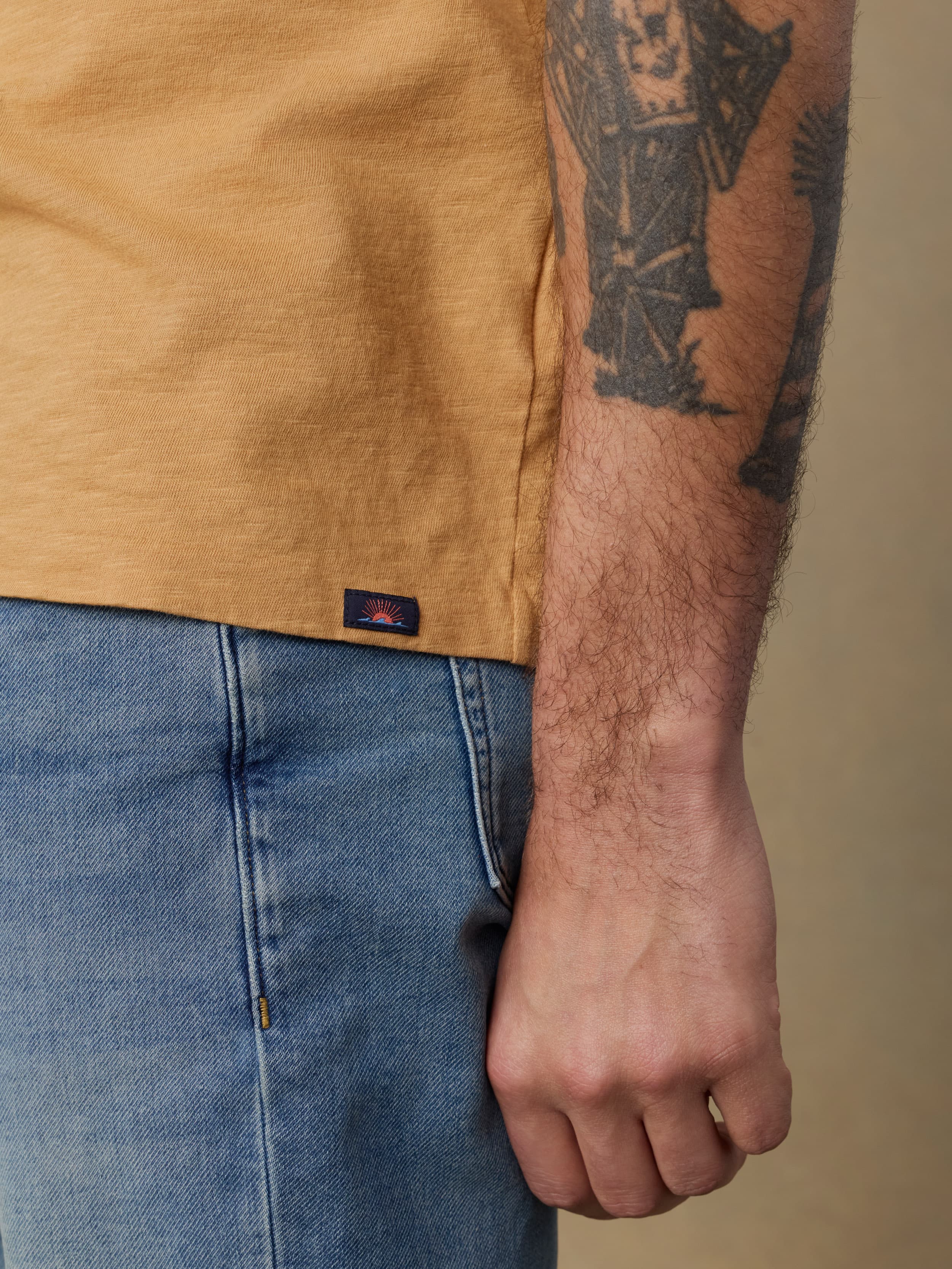Sunwashed Regenerative Tee - Field Brown | Faherty Brand