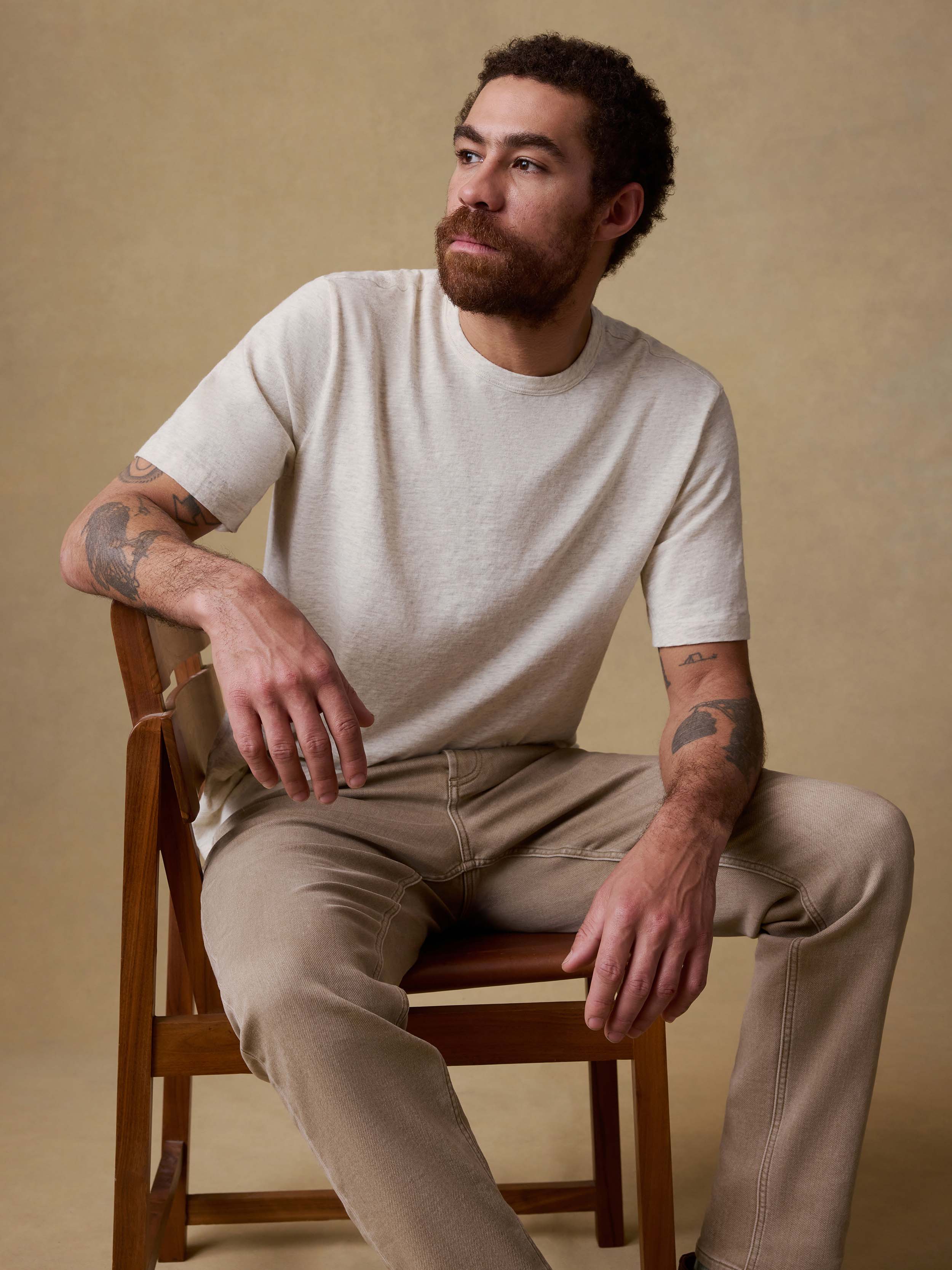 Sunwashed Regenerative Tee - Island Dune Heather | Faherty Brand