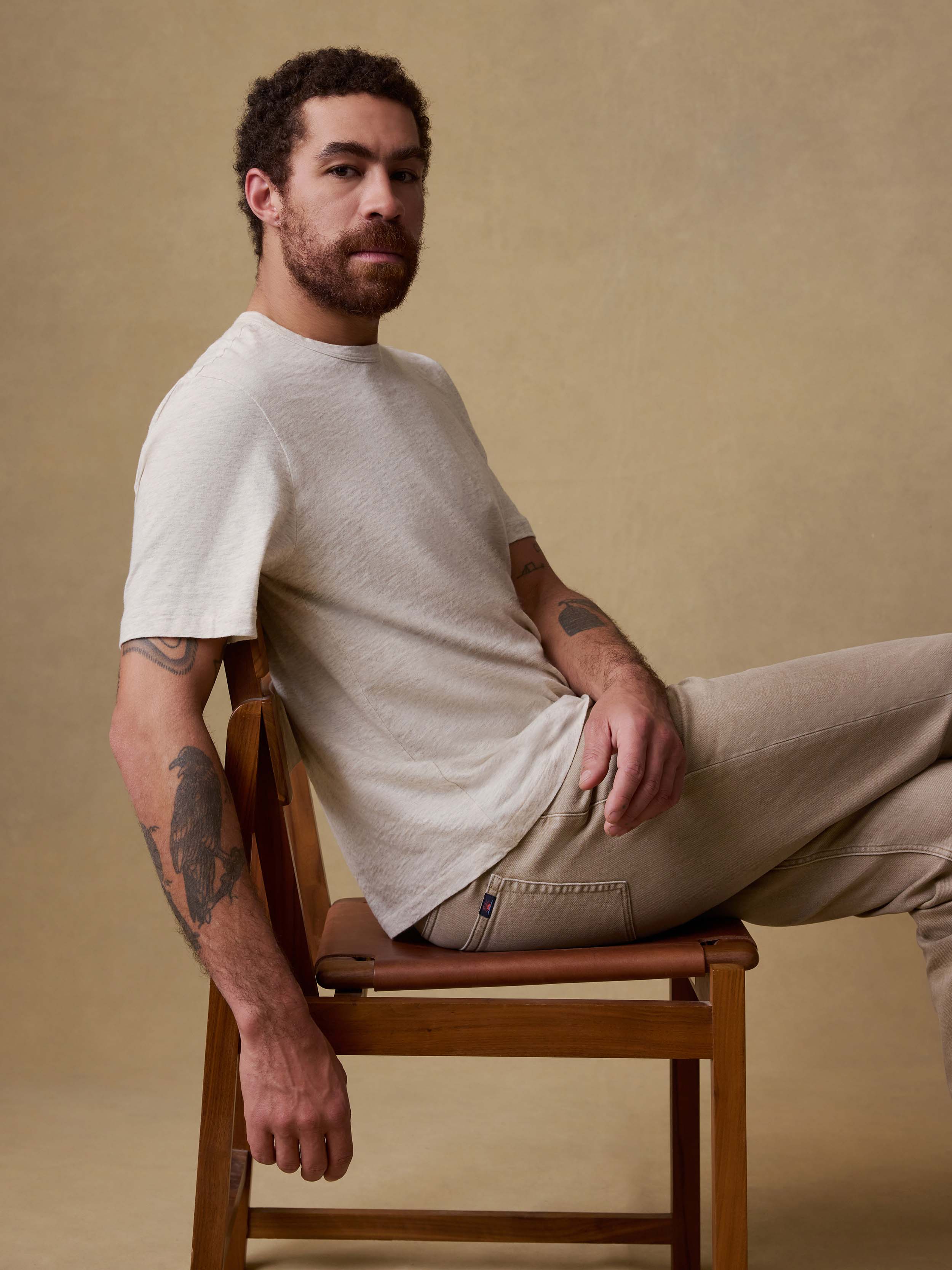 Sunwashed Regenerative Tee - Island Dune Heather | Faherty Brand