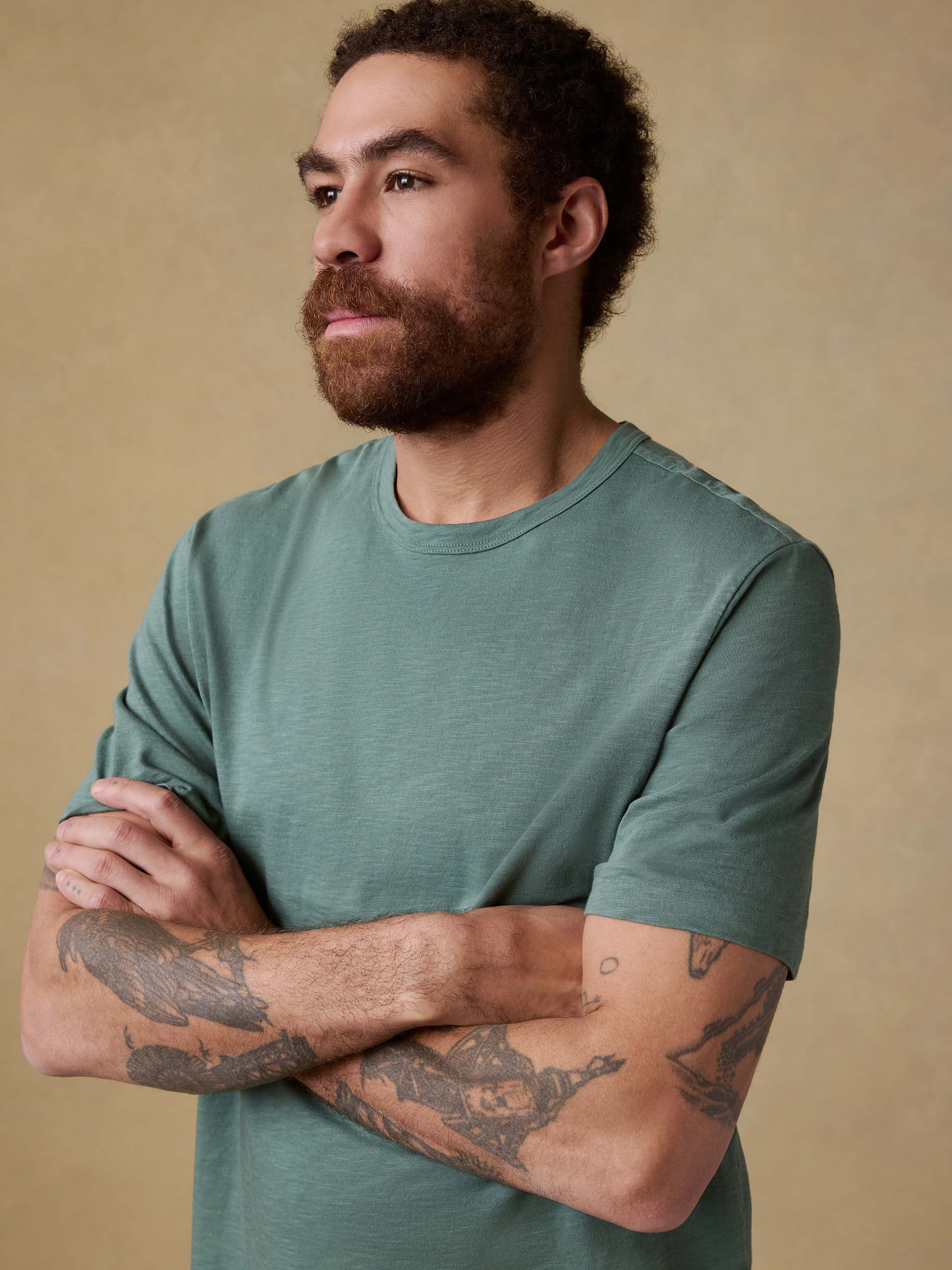 Sunwashed Regenerative Tee - Island Spruce | Faherty Brand