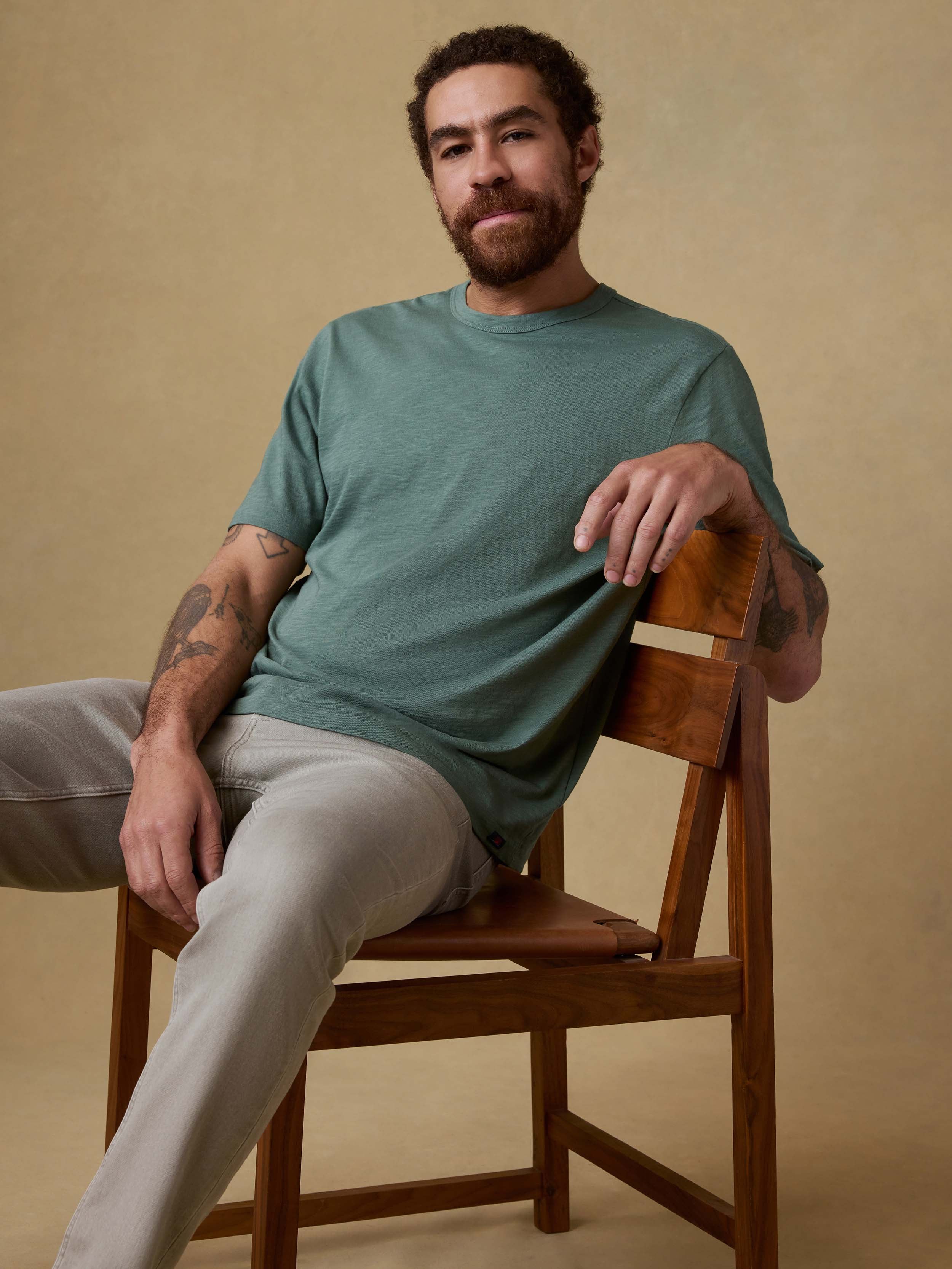 Sunwashed Regenerative Tee - Island Spruce | Faherty Brand