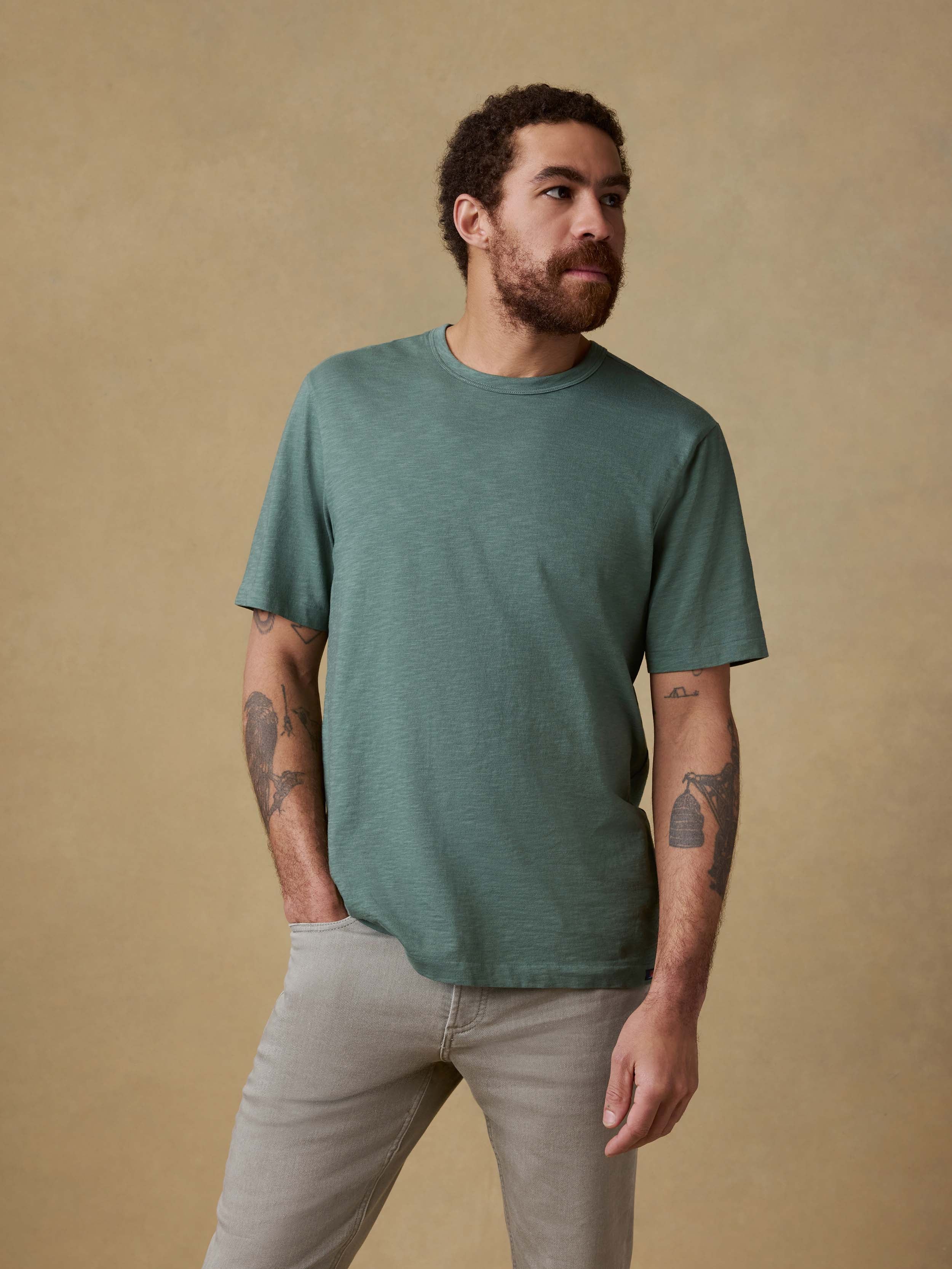 Sunwashed Regenerative Tee - Island Spruce | Faherty Brand