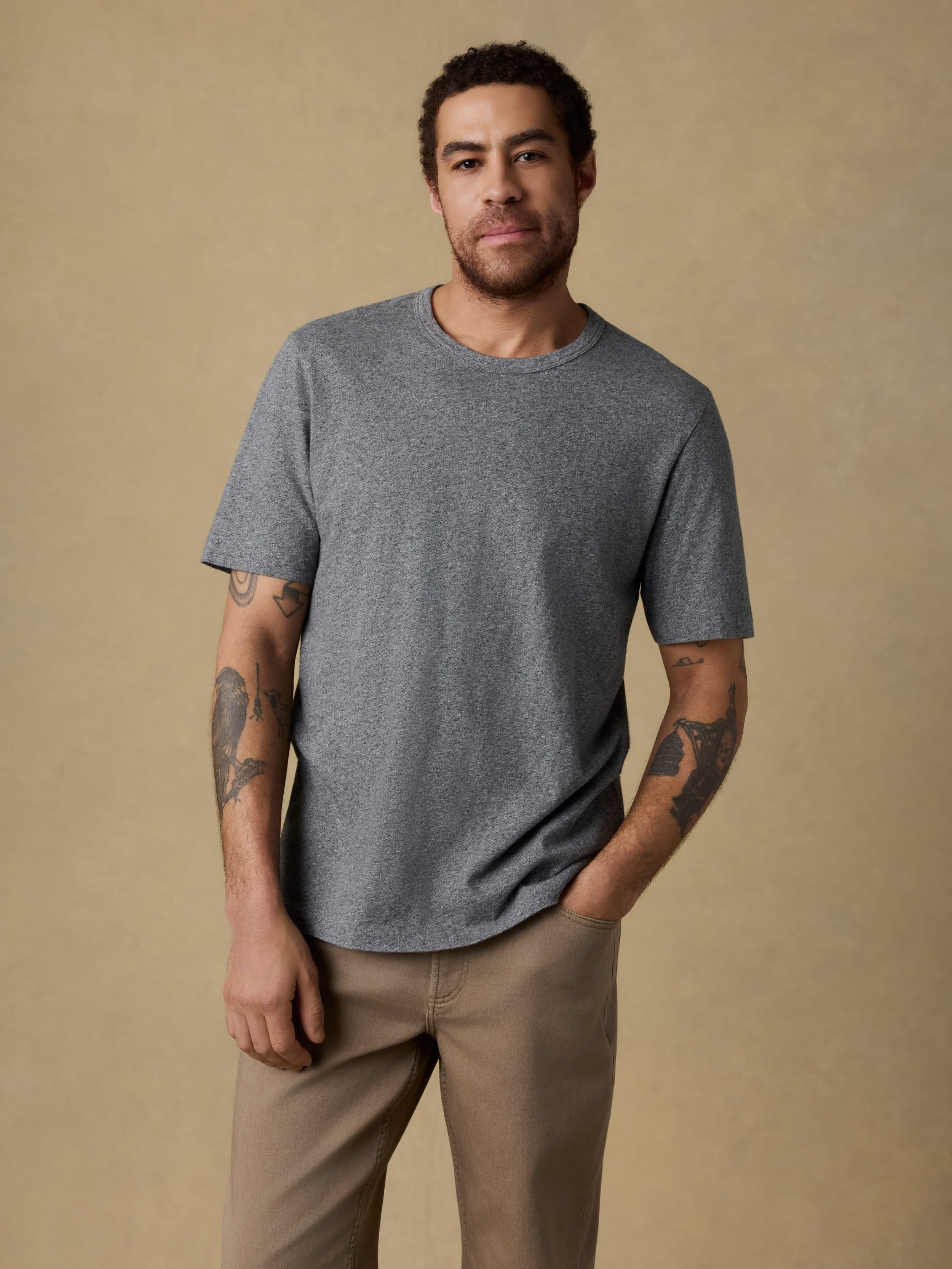 Sunwashed Regenerative Tee - Pebble Grey Heather | Faherty Brand