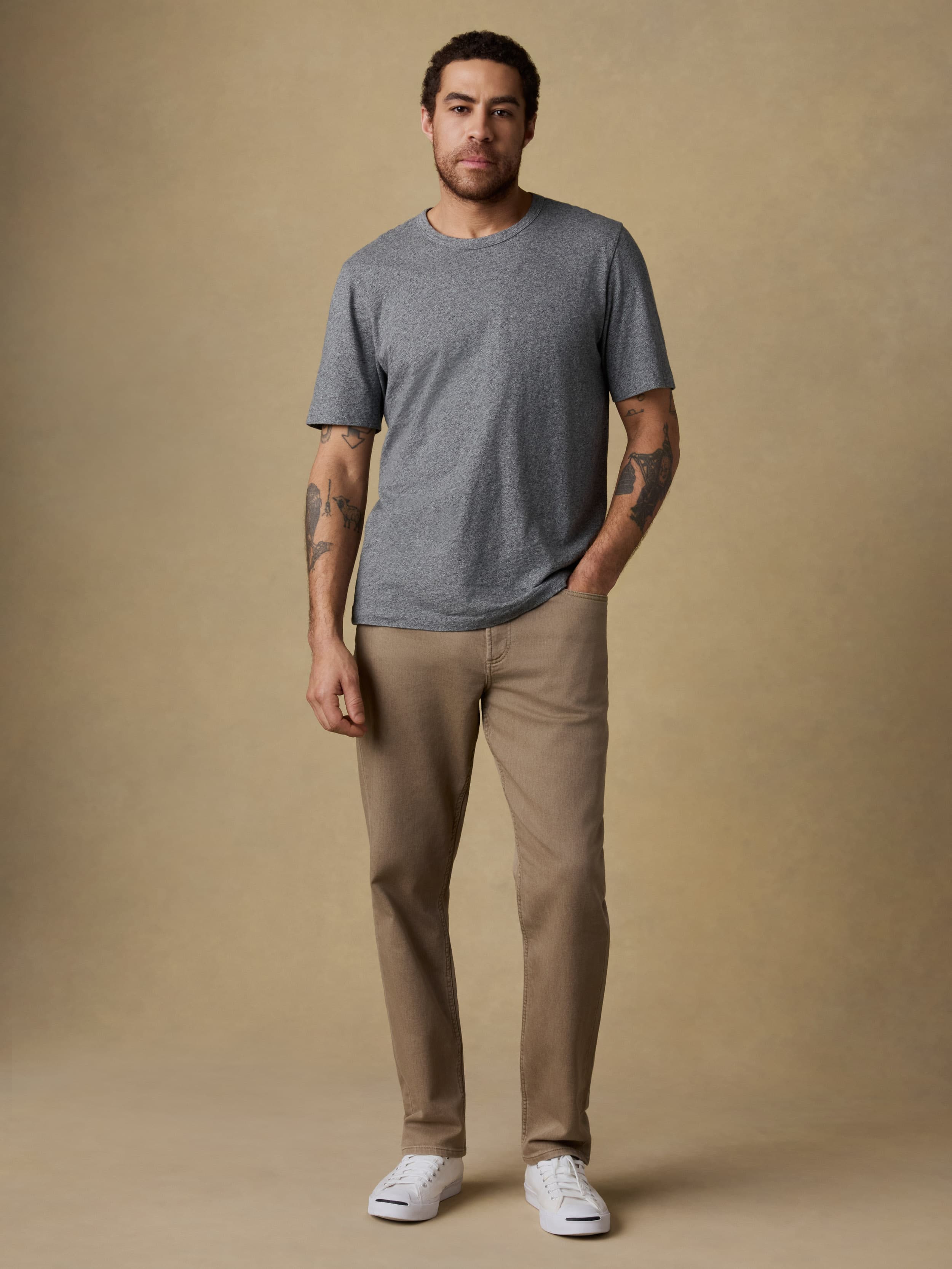 Sunwashed Regenerative Tee - Pebble Grey Heather | Faherty Brand
