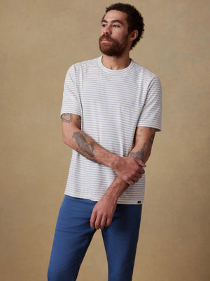 Sunwashed Regenerative Tee - Cream Flint Stripe