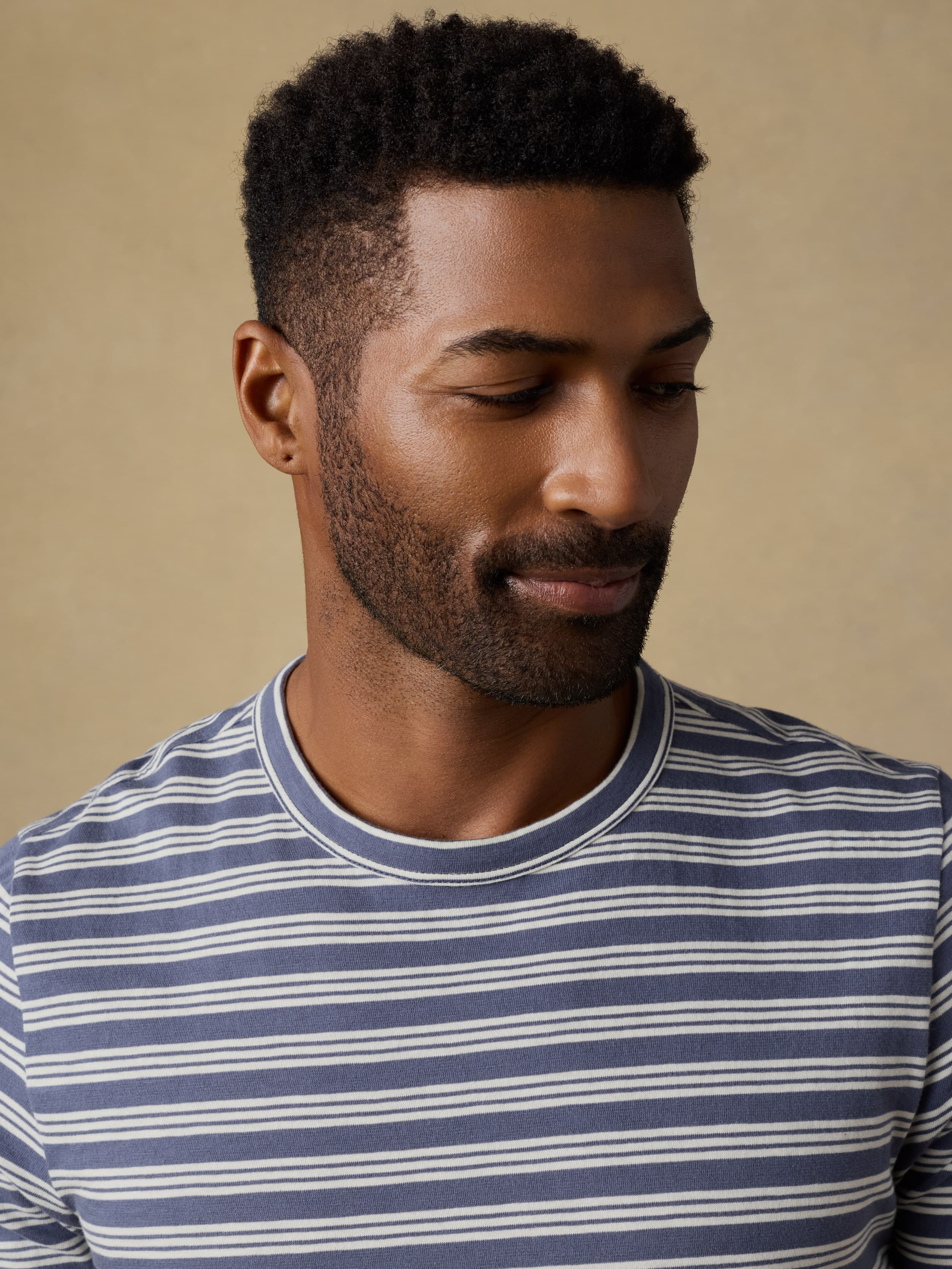 Sunwashed Regenerative Tee - Whitecap Navy Stripe | Faherty Brand