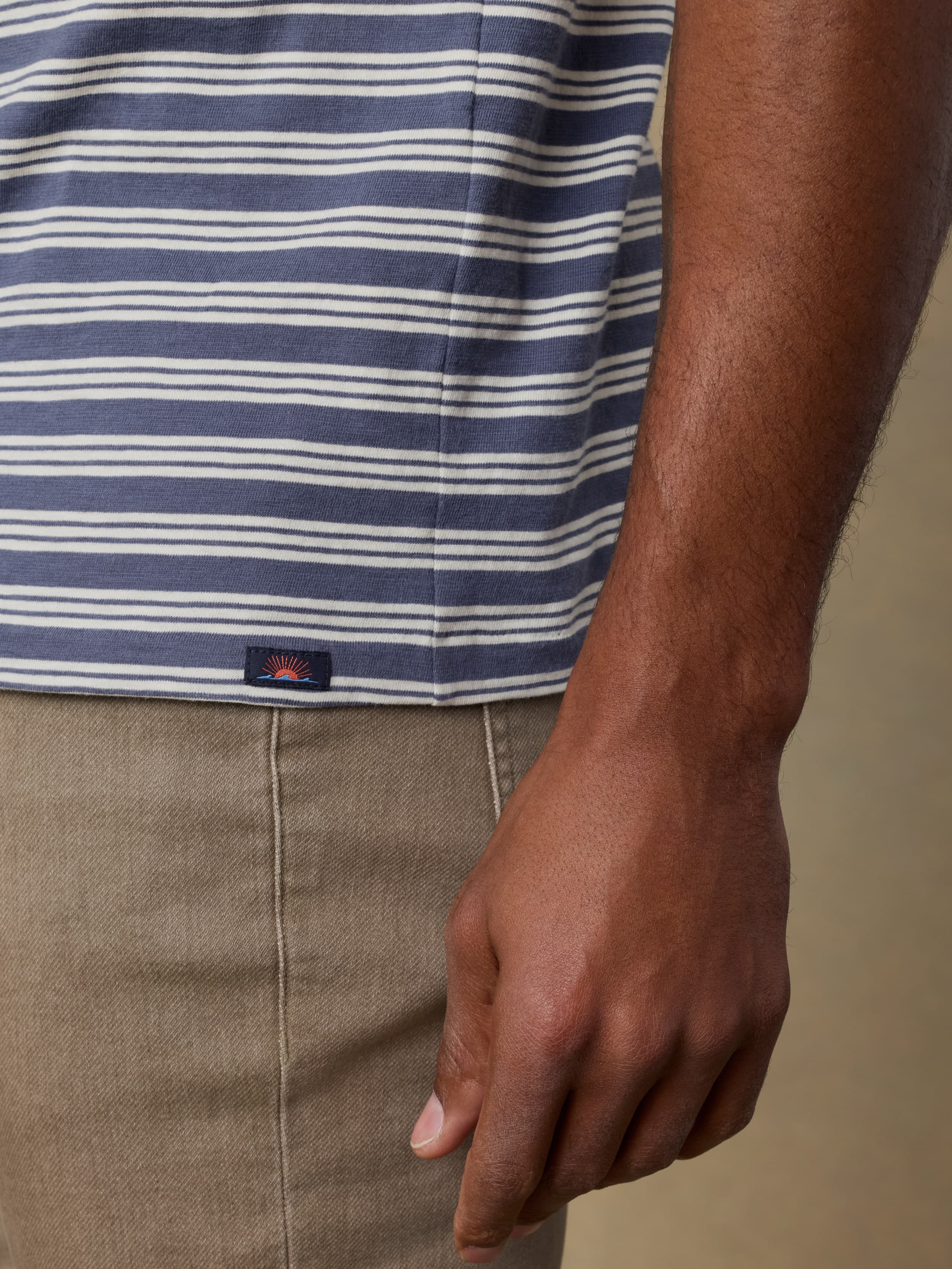 Sunwashed Regenerative Tee - Whitecap Navy Stripe | Faherty Brand