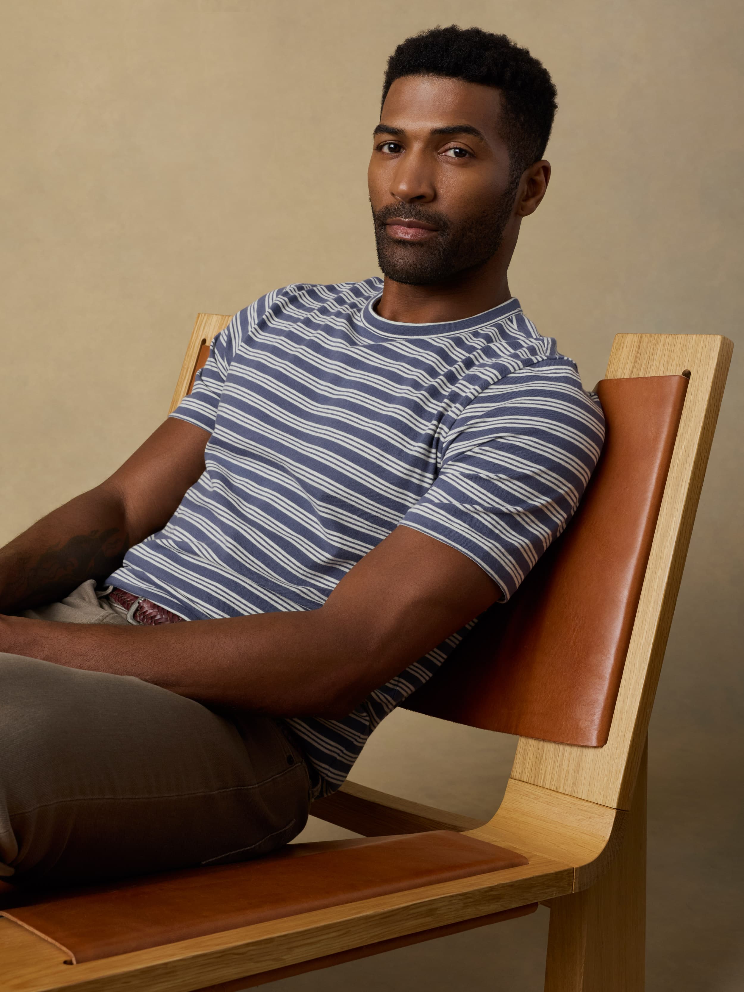 Sunwashed Regenerative Tee - Whitecap Navy Stripe | Faherty Brand