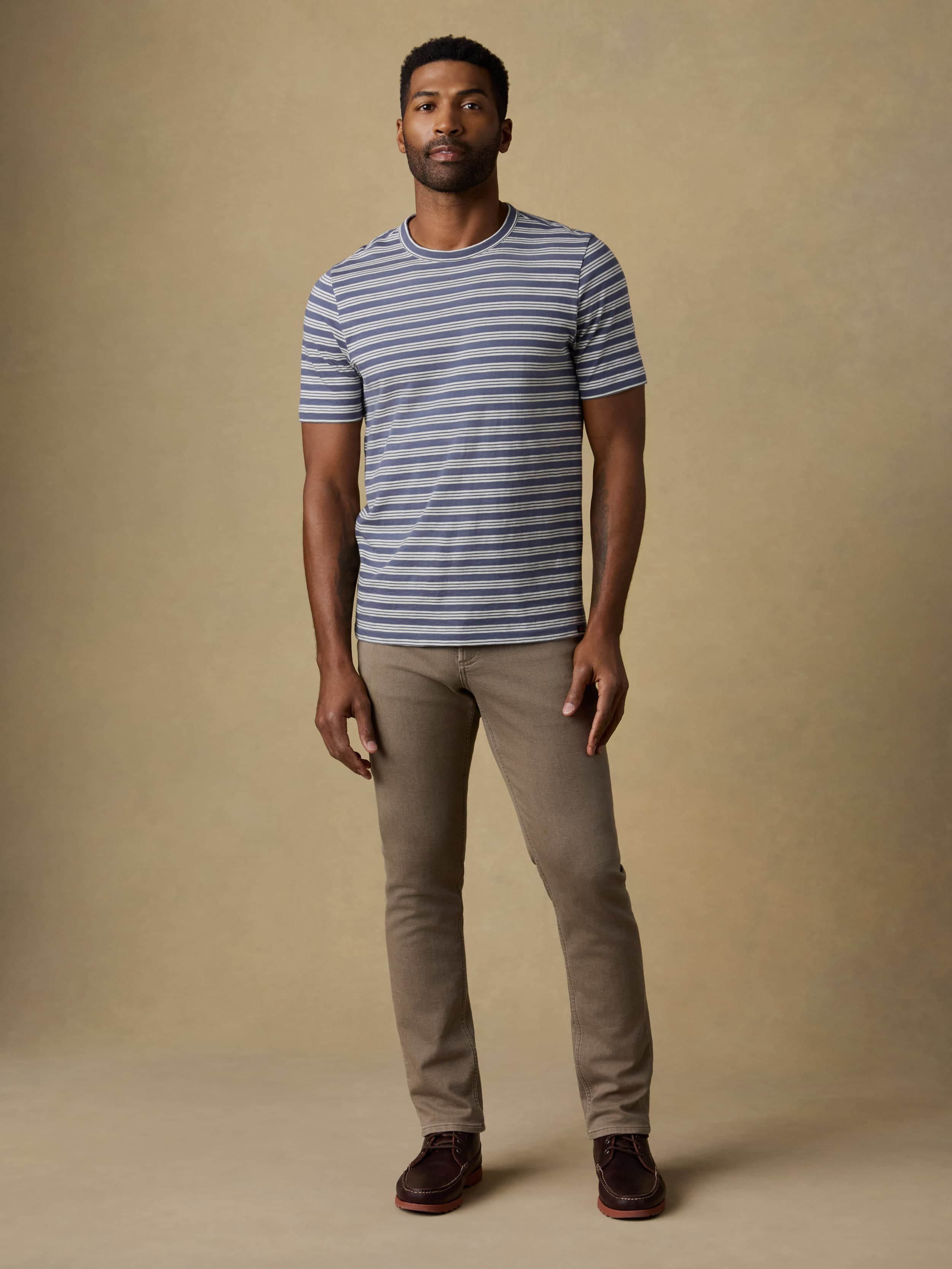 Sunwashed Regenerative Tee - Whitecap Navy Stripe | Faherty Brand