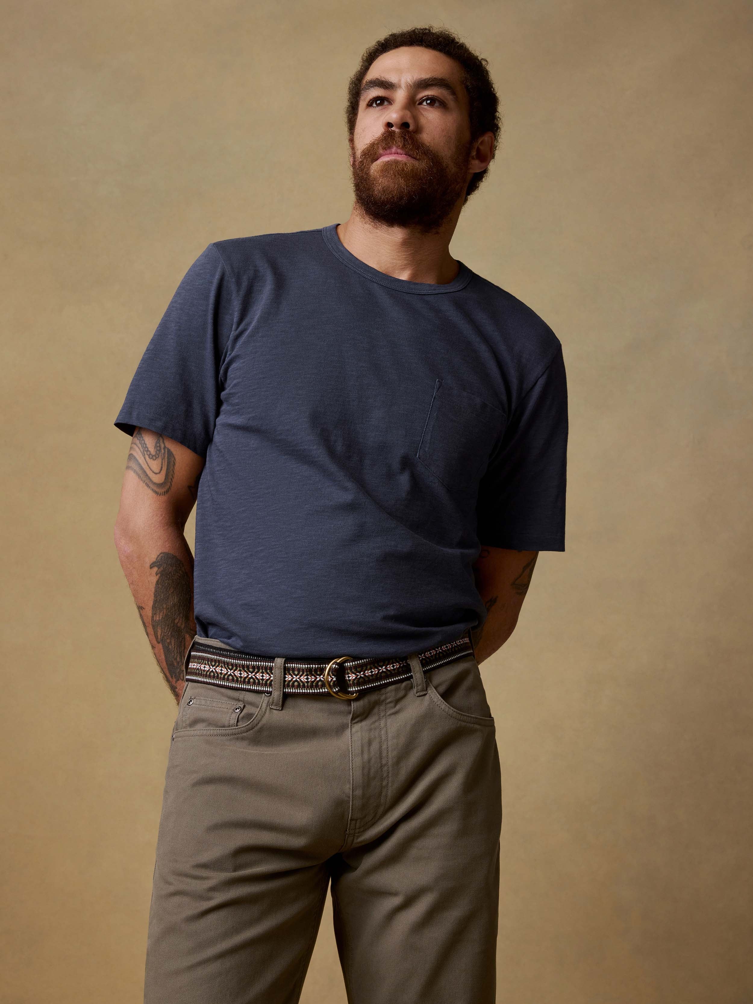 Sunwashed Regenerative Pocket Tee - Dune Navy | Faherty Brand