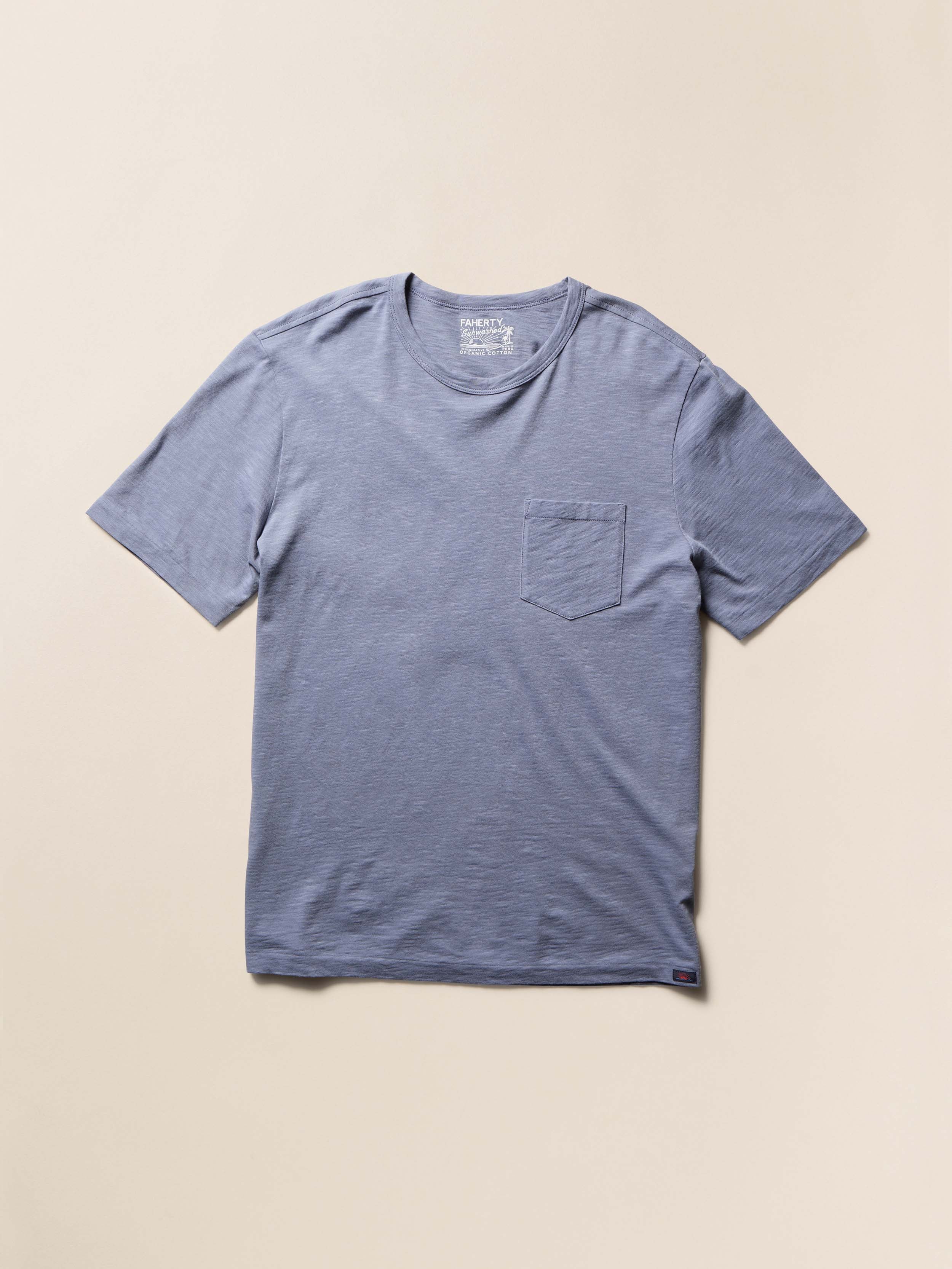 Sunwashed Regenerative Pocket Tee - Flint | Faherty Brand
