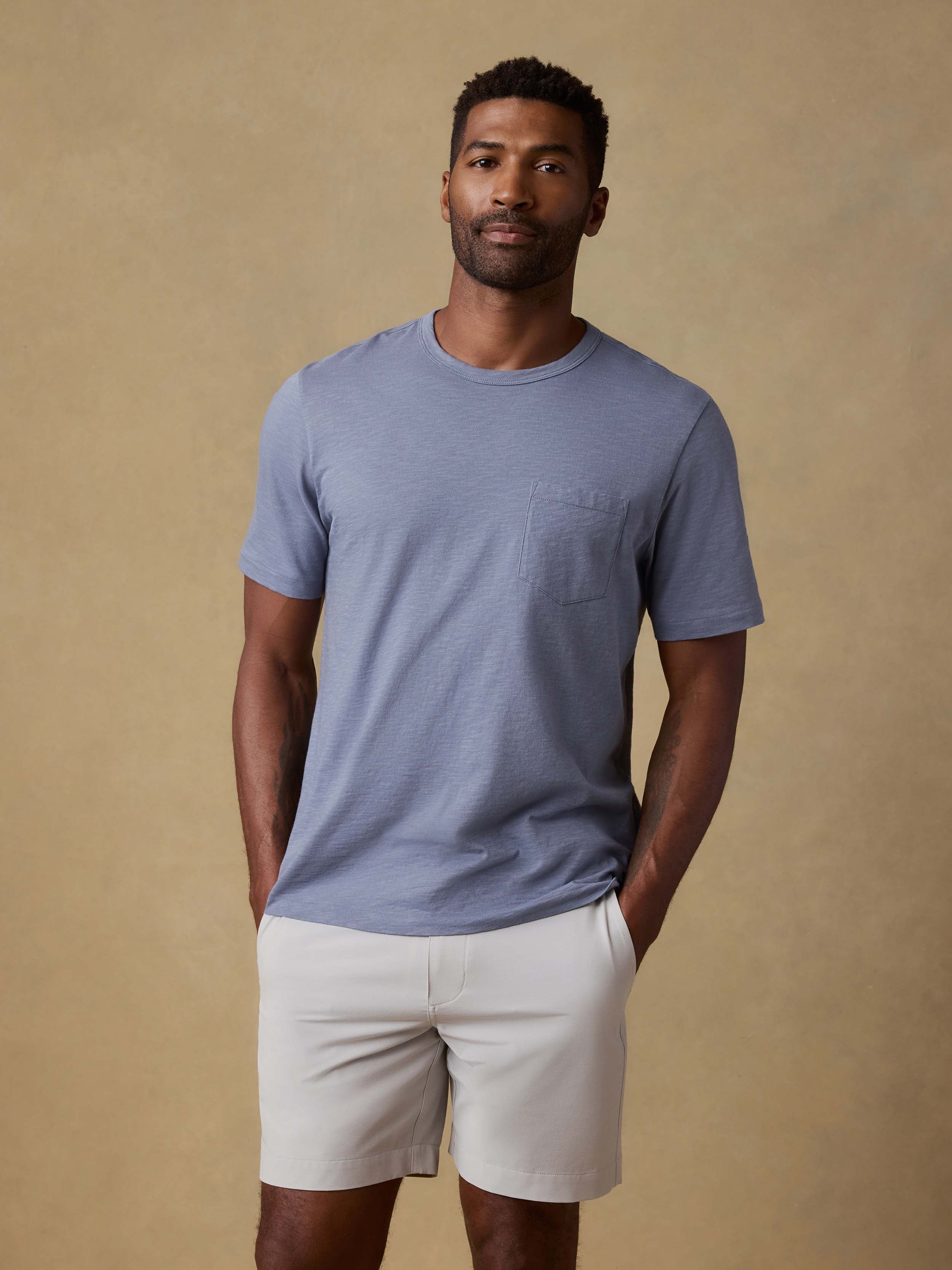 Sunwashed Regenerative Pocket Tee - Flint | Faherty Brand