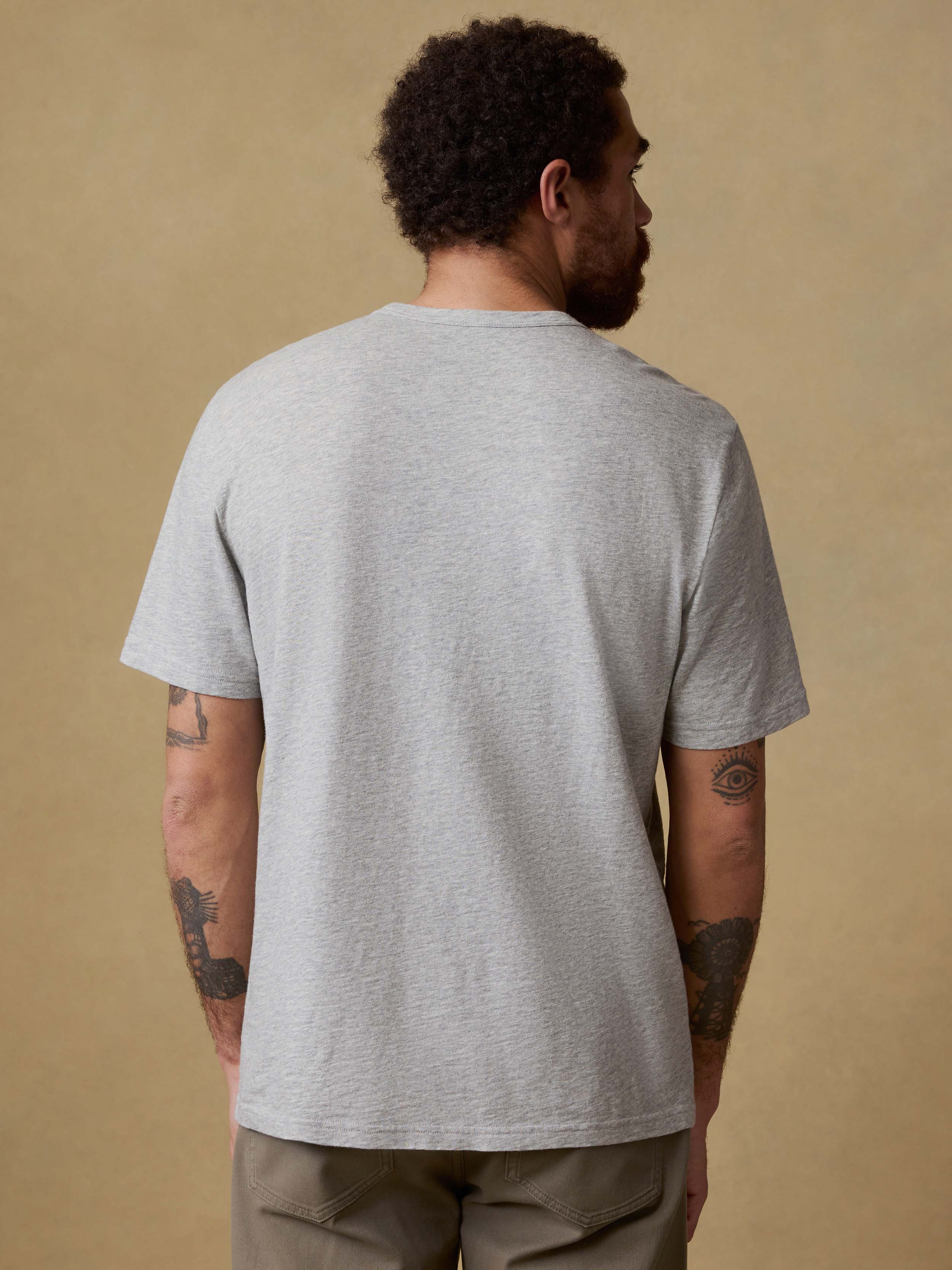 Sunwashed Regenerative Pocket Tee - Granite Heather | Faherty Brand