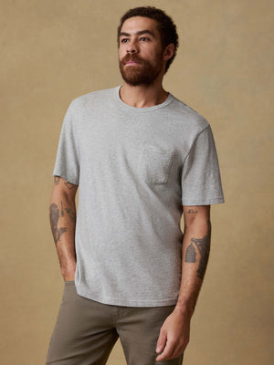 Sunwashed Regenerative Pocket Tee - Granite Heather
