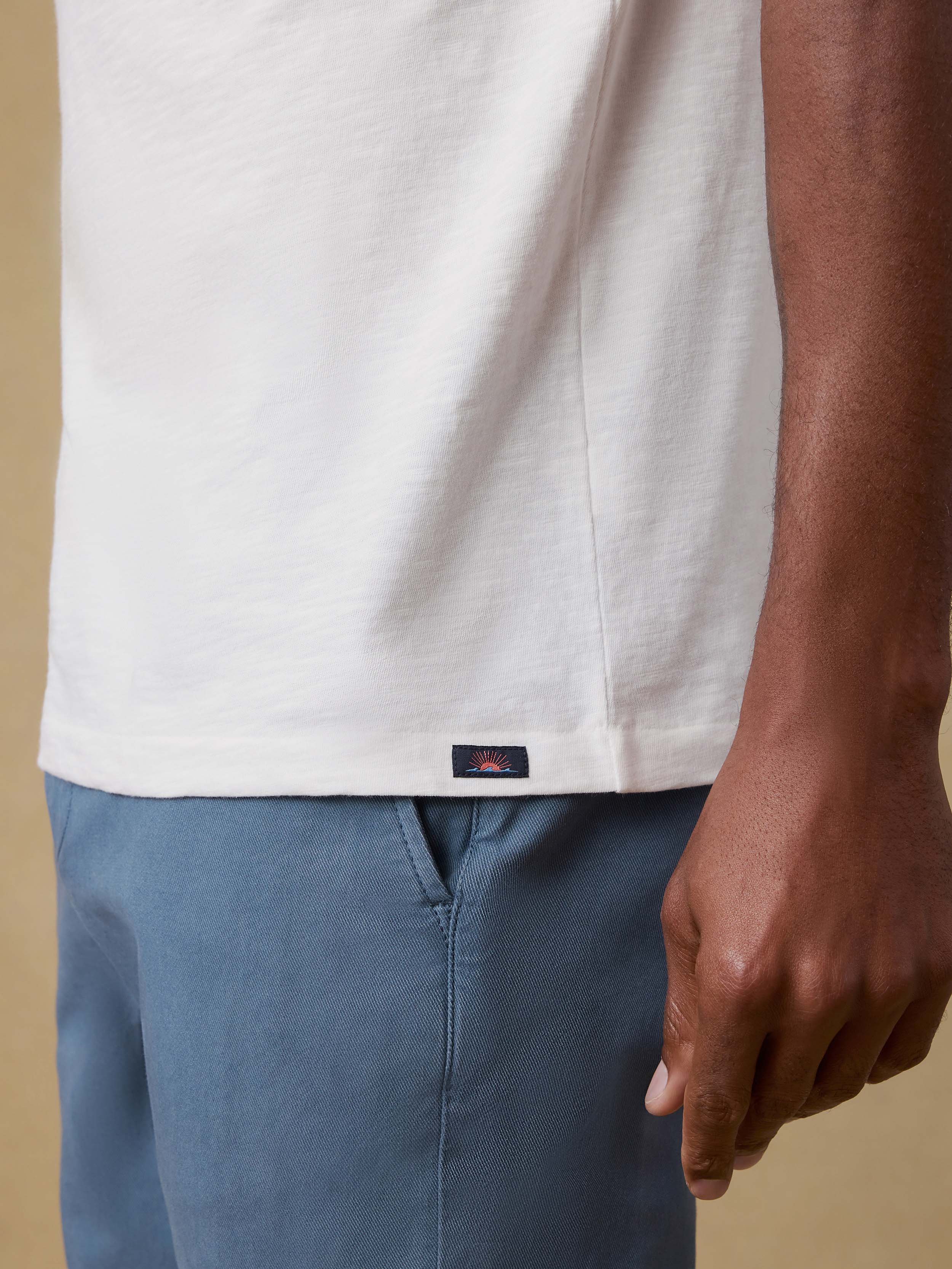 Sunwashed Regenerative Pocket Tee - White | Faherty Brand