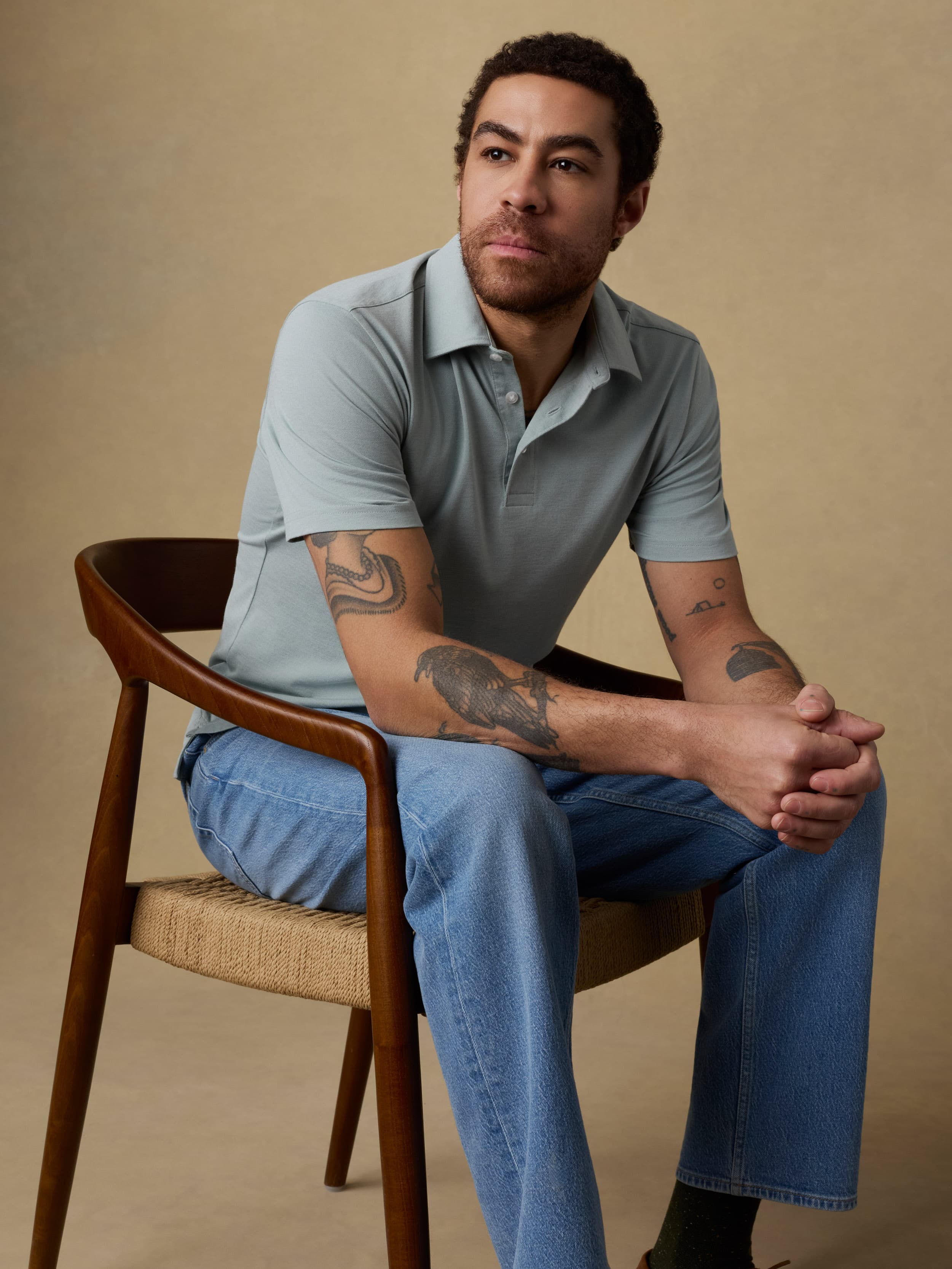 Short-Sleeve Movement™ Pique Polo - Aspen Green Melange | Faherty Brand