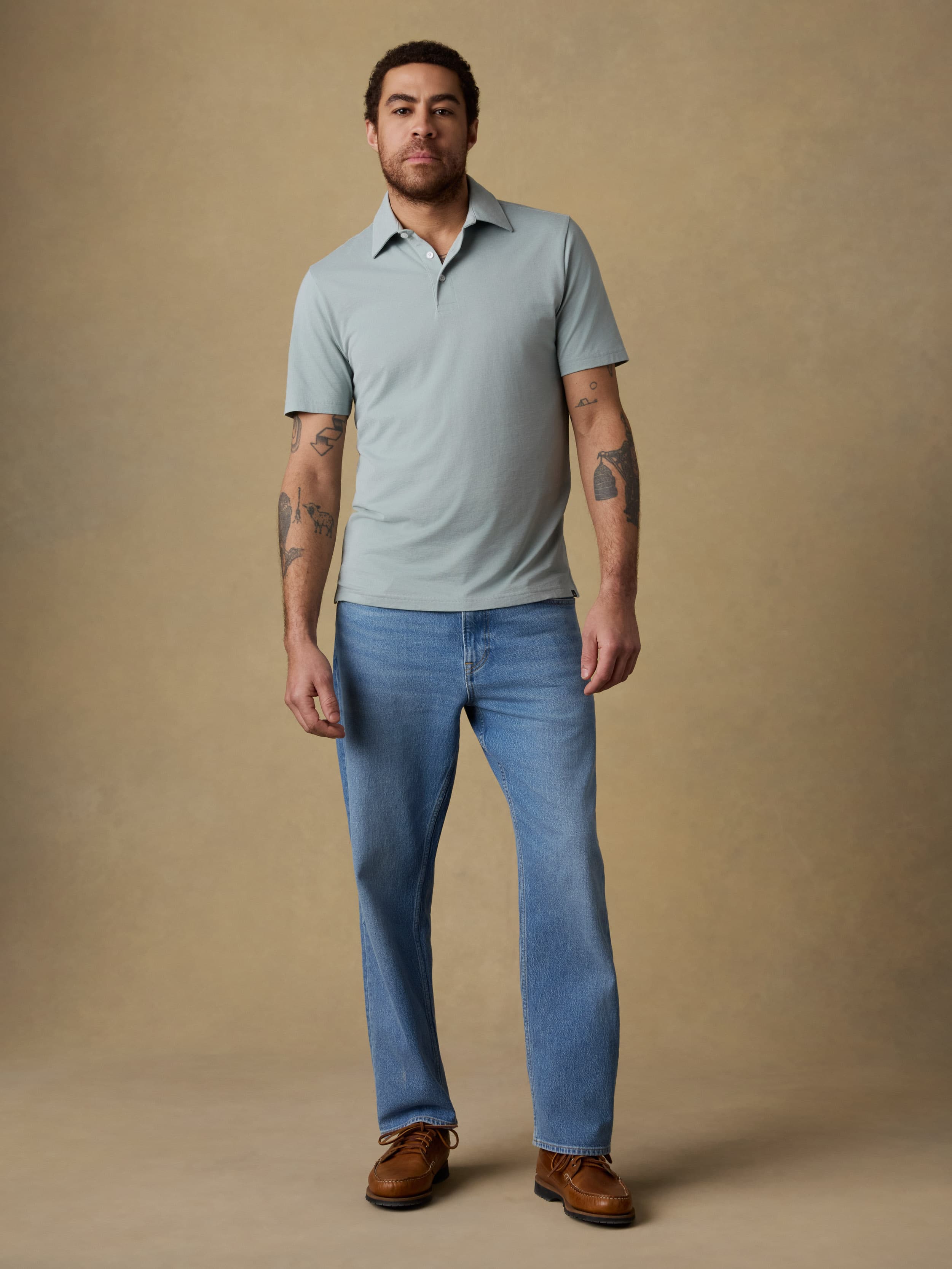 Short-Sleeve Movement™ Pique Polo - Aspen Green Melange | Faherty Brand