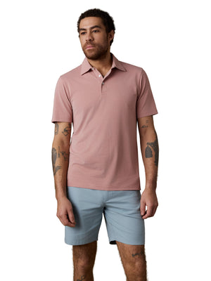 Short-Sleeve Movement Pique Polo - Dusty Sienna Melange