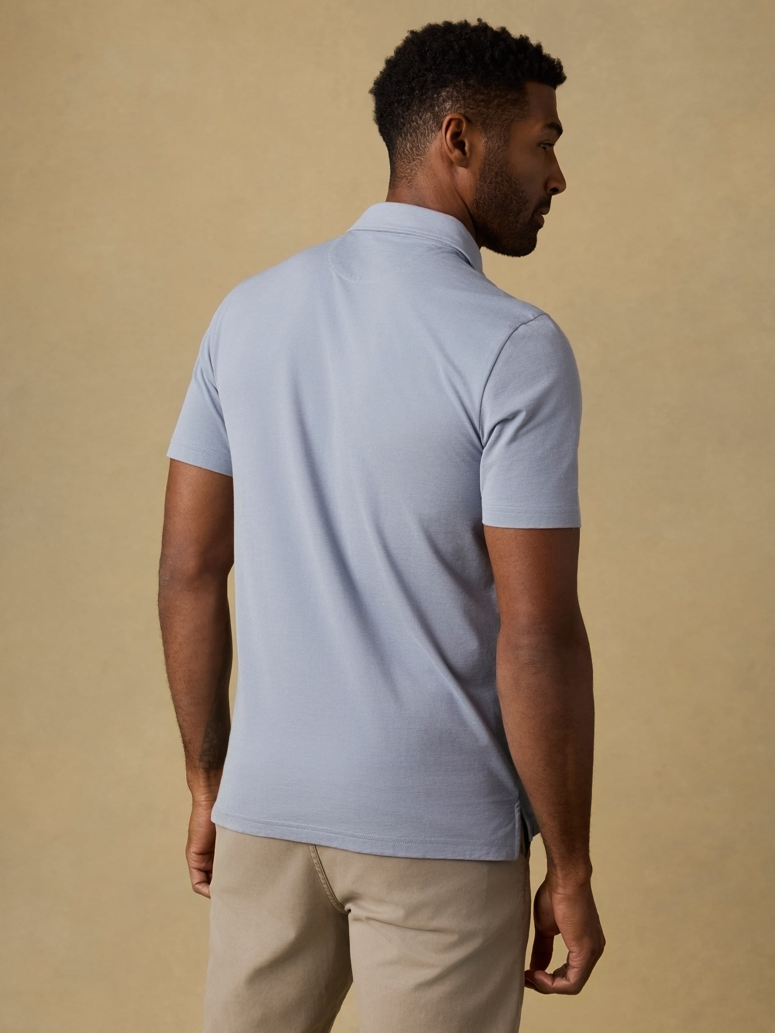 Short-Sleeve Movement™ Pique Polo - Flint White Melange | Faherty Brand