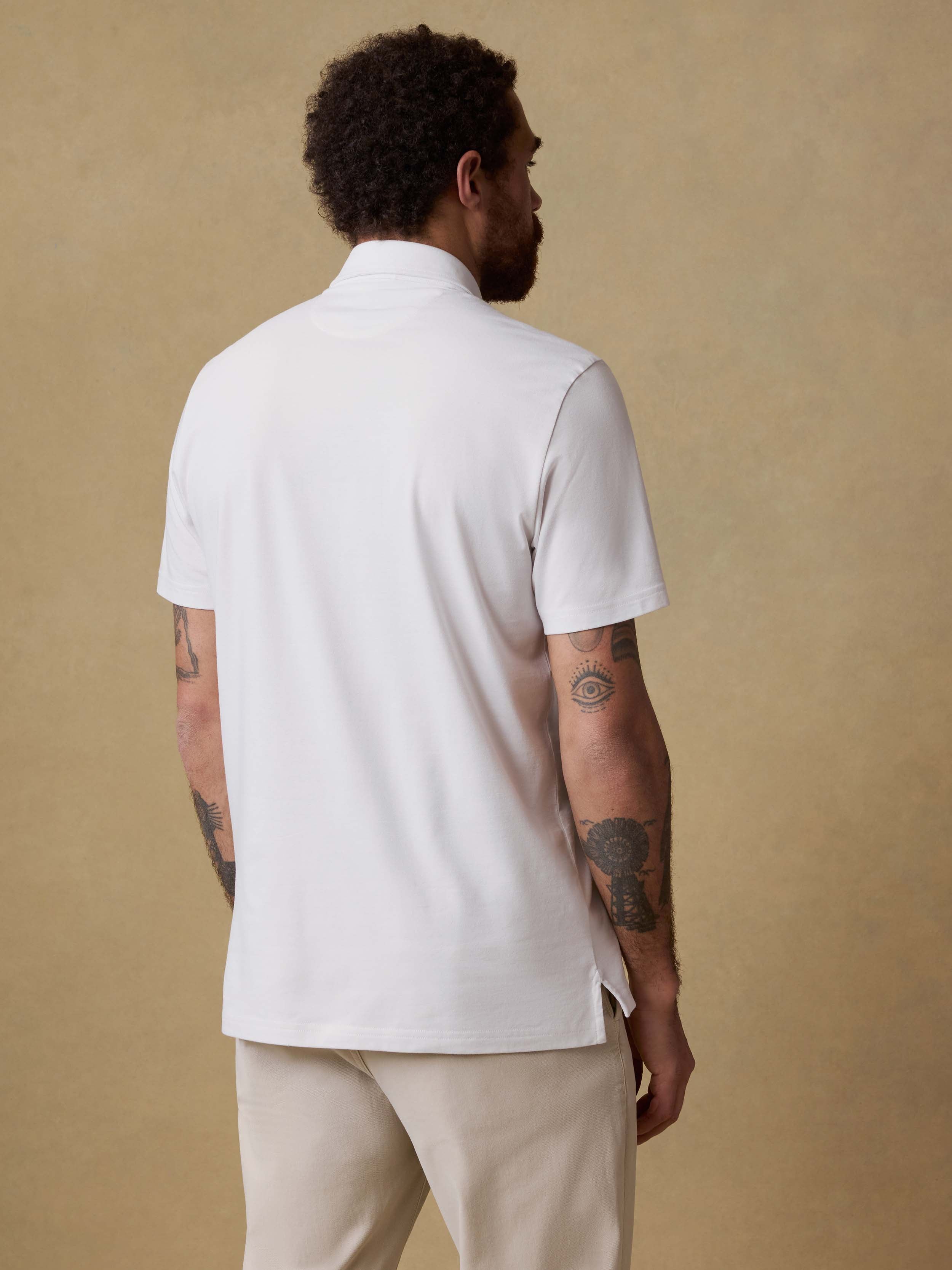 Short-Sleeve Movement™ Pique Polo - Pure White | Faherty Brand