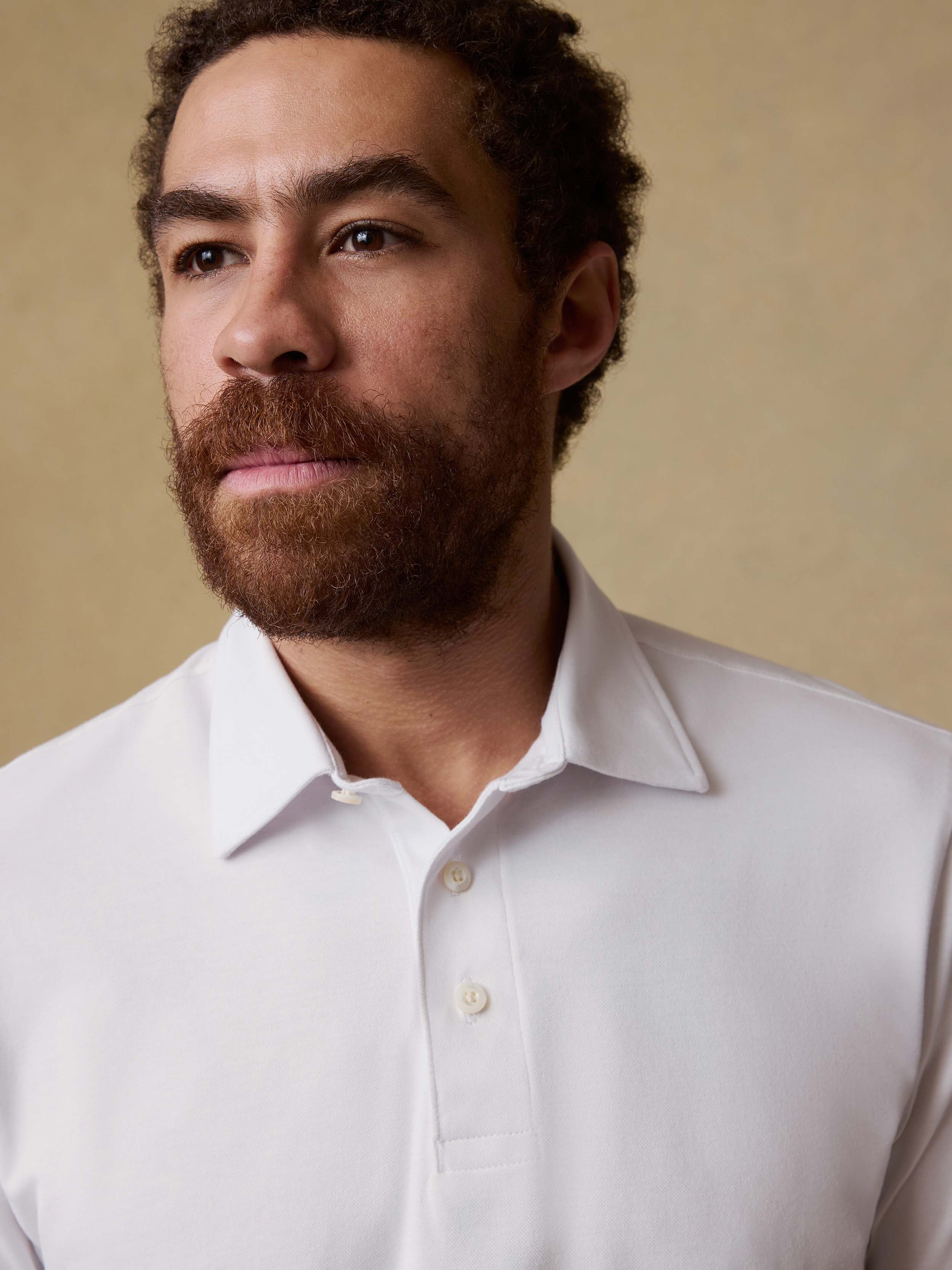 Short-Sleeve Movement™ Pique Polo - Pure White | Faherty Brand
