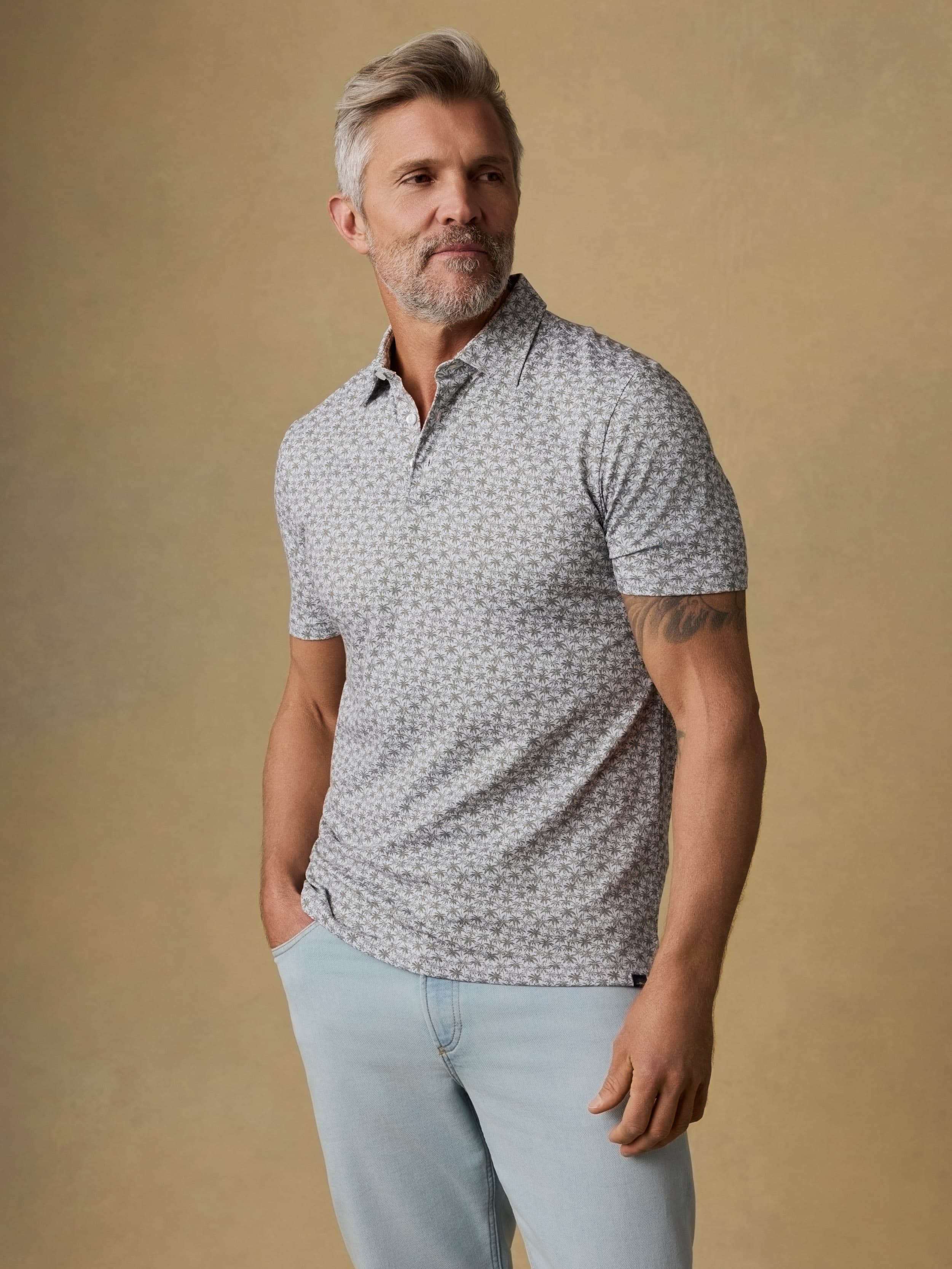 Short-Sleeve Movement™ Pique Polo - Olive Palm Beach | Faherty Brand