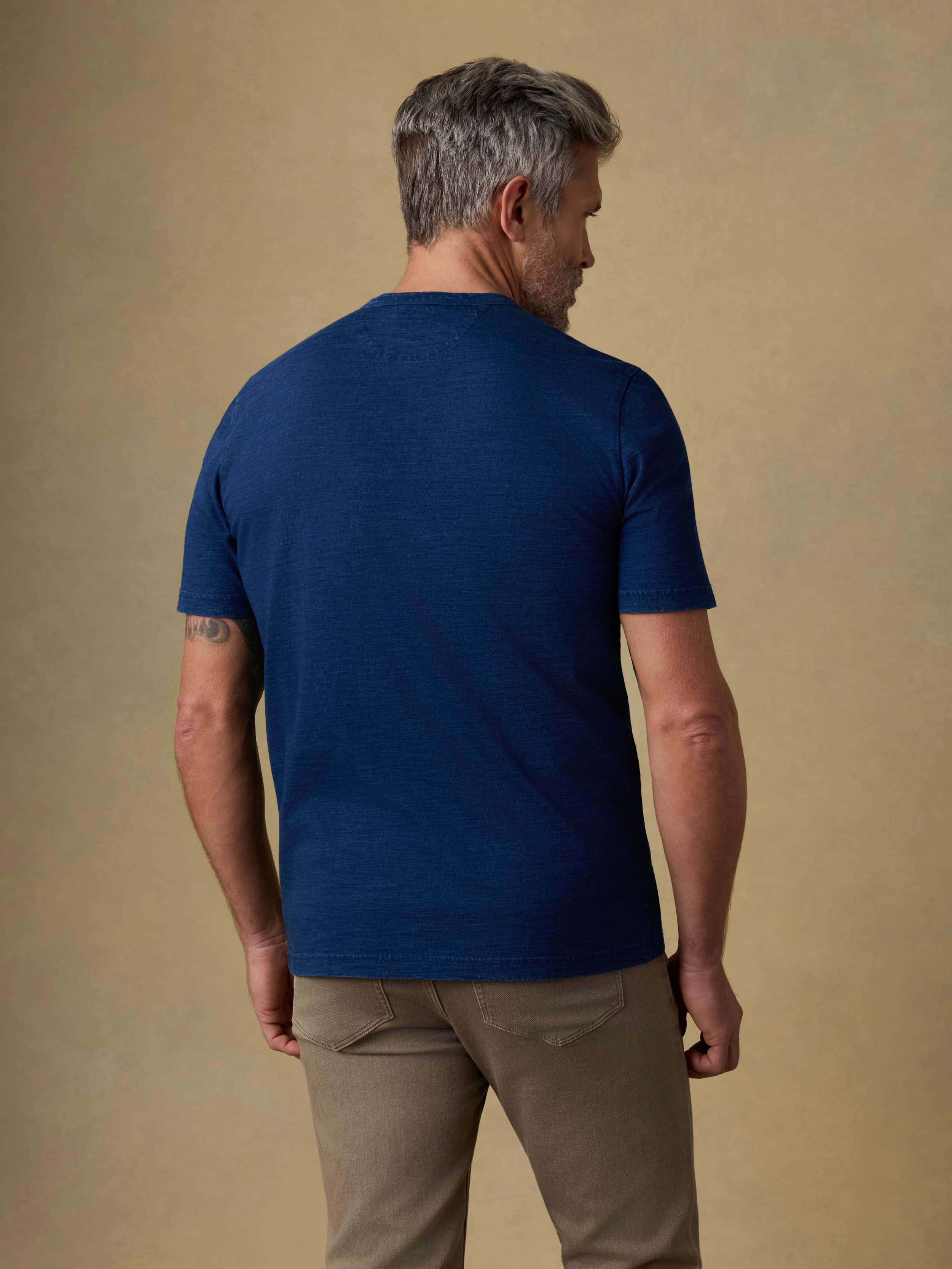 Short-Sleeve Indigo Pocket Tee - Deadstock Wash | Faherty Brand