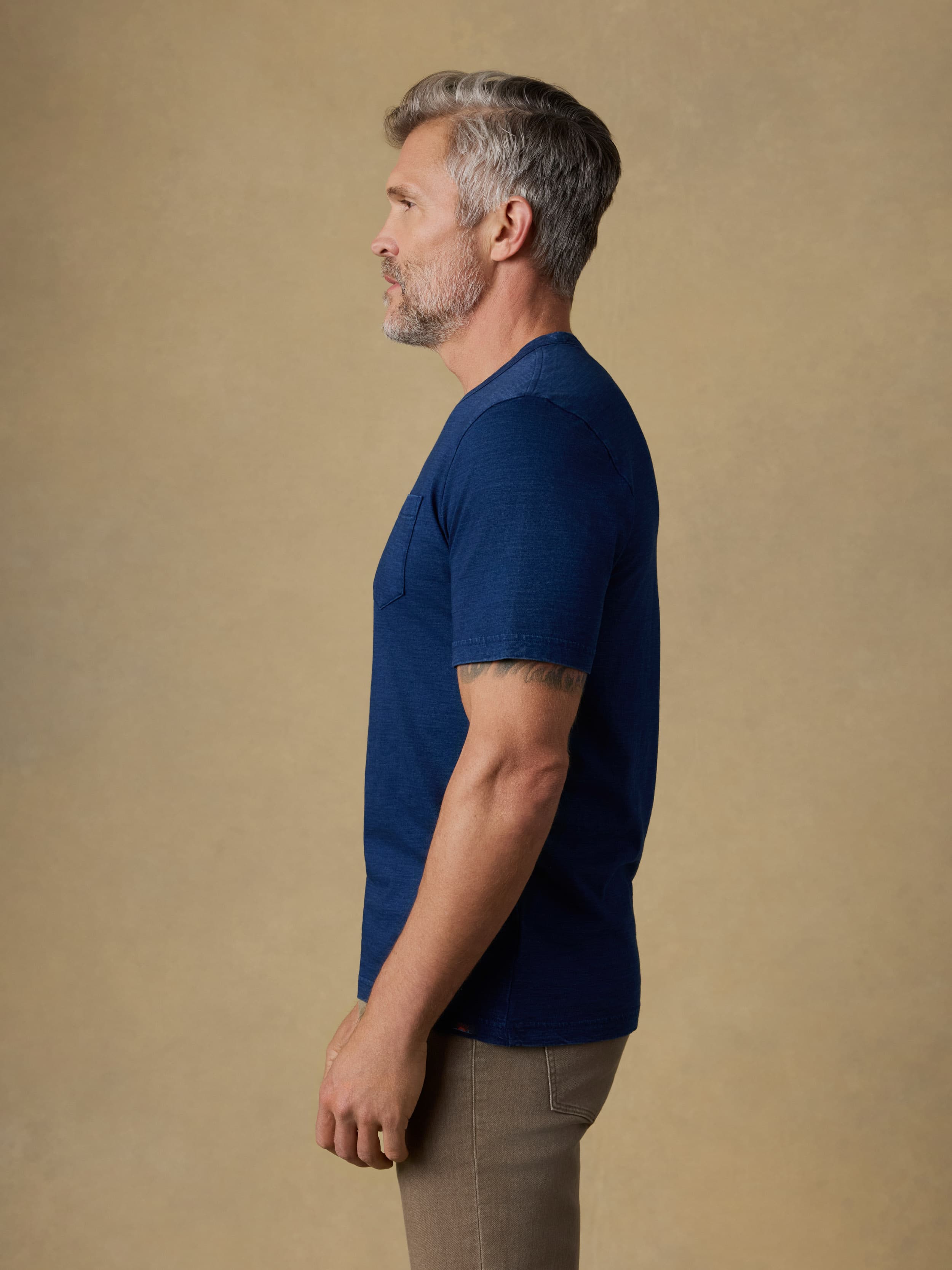 Short-Sleeve Indigo Pocket Tee - Deadstock Wash | Faherty Brand