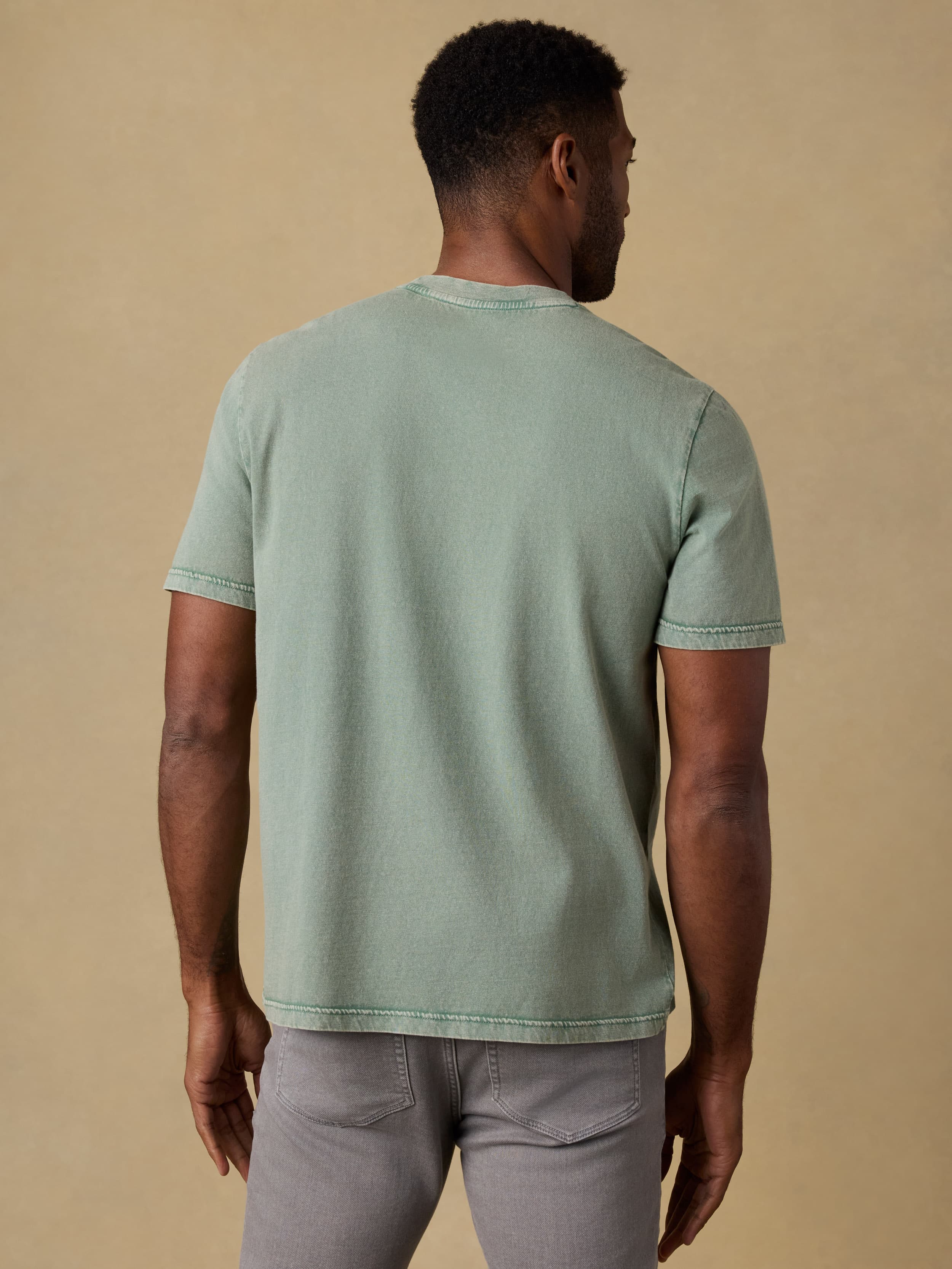 Short-Sleeve Recycled Cotton Tee - Coastal Sage | Faherty Brand