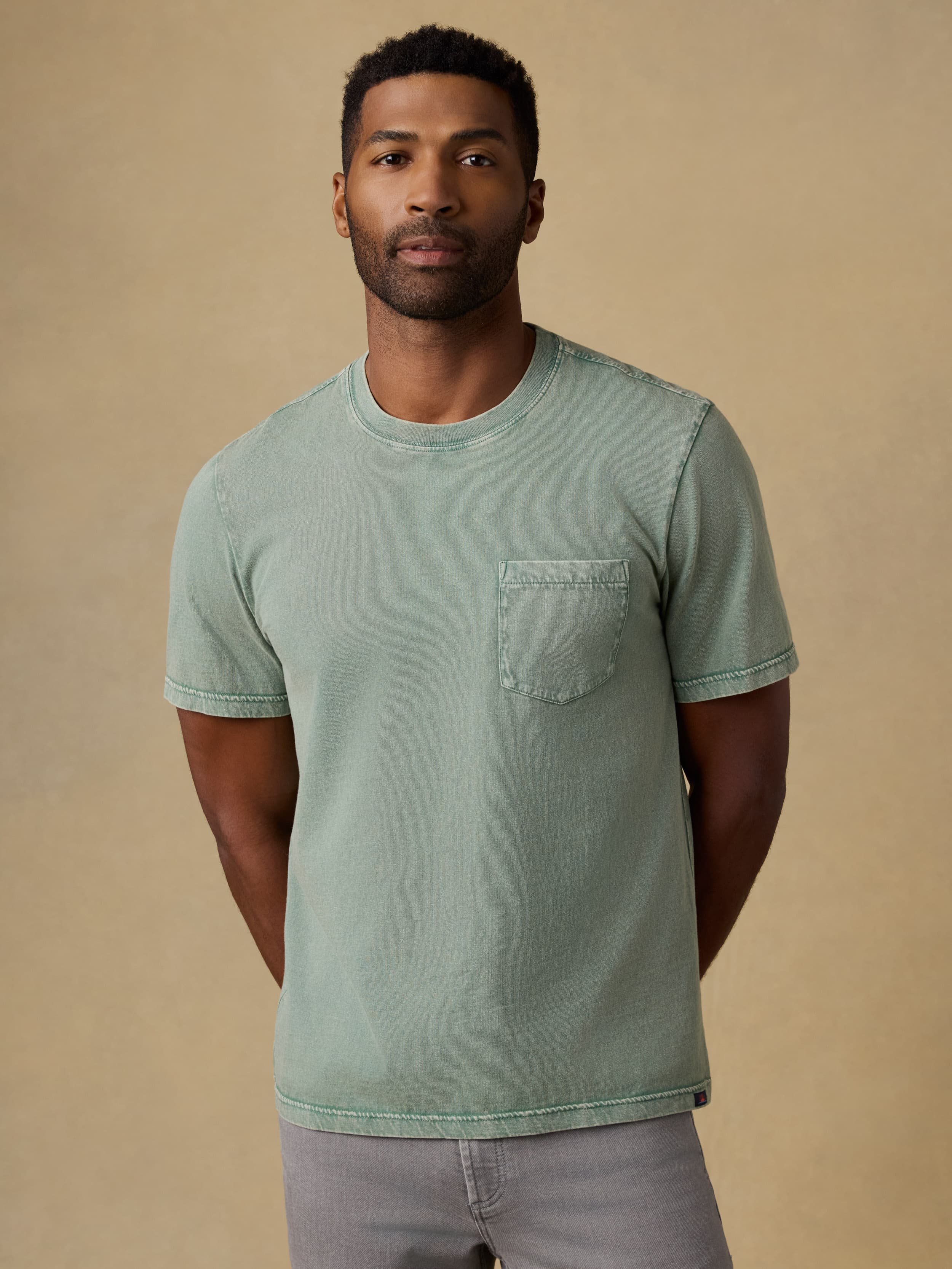 Short-Sleeve Recycled Cotton Tee - Coastal Sage | Faherty Brand