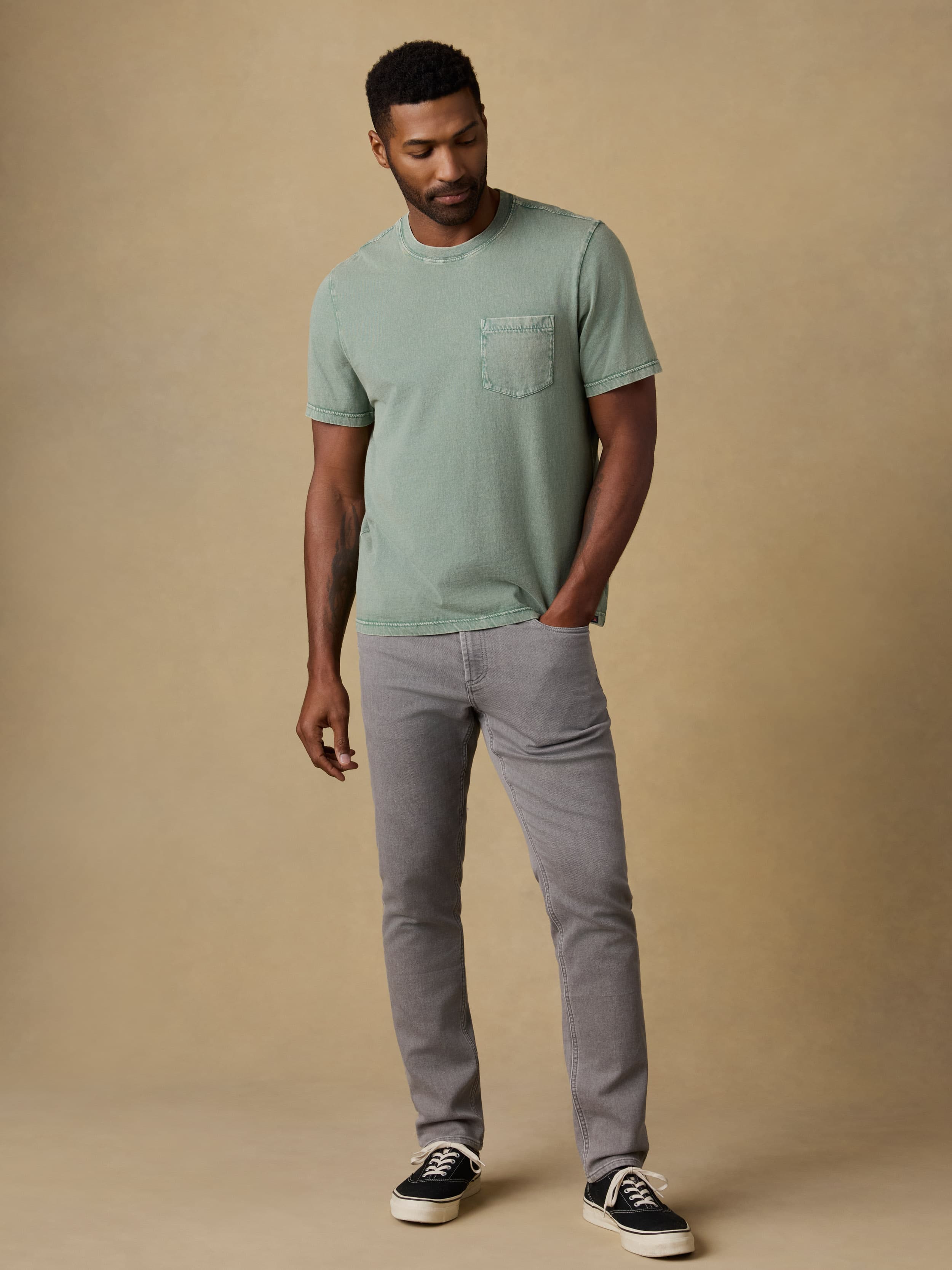 Short-Sleeve Recycled Cotton Tee - Coastal Sage | Faherty Brand
