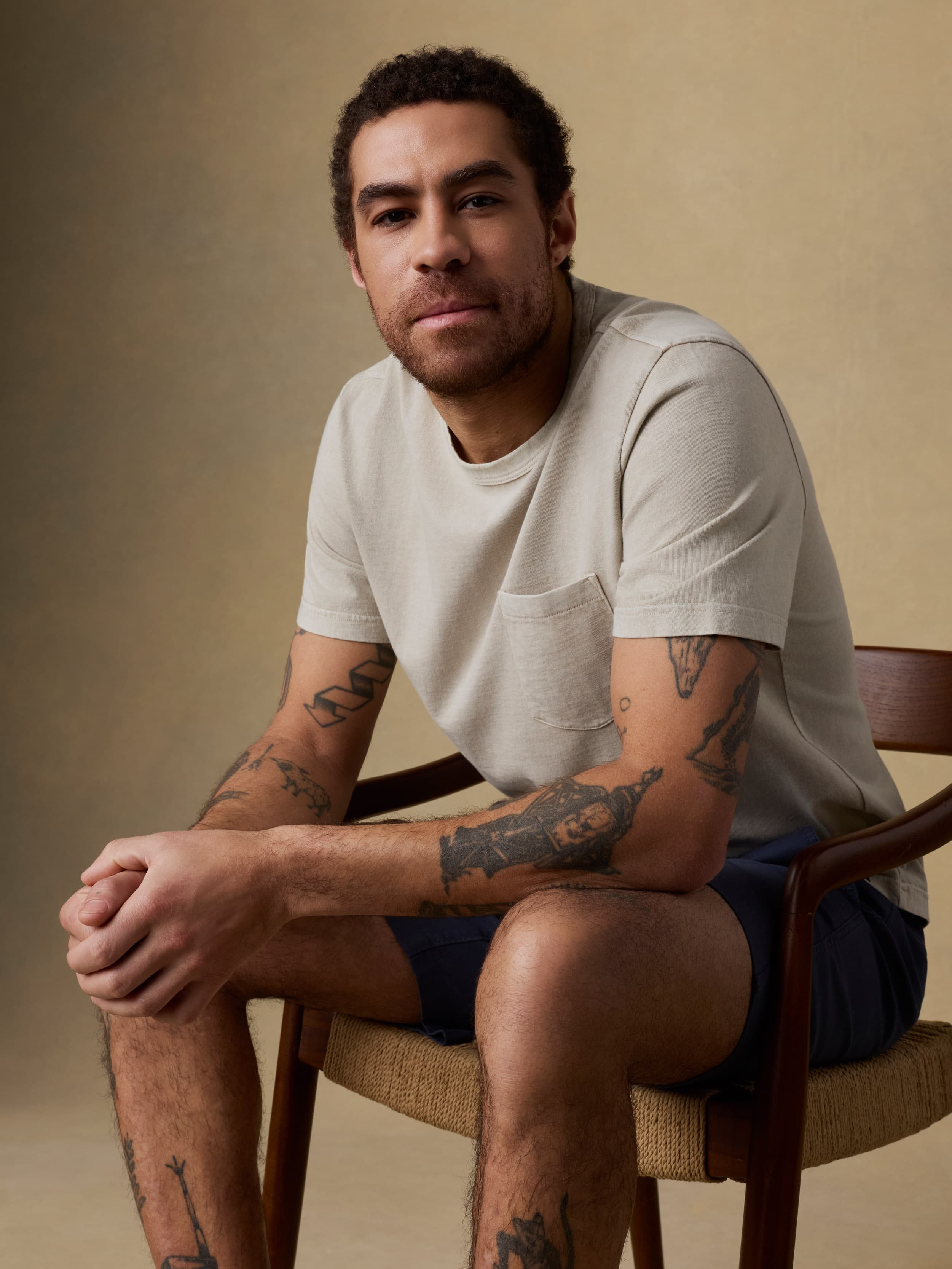 Short-Sleeve Recycled Cotton Tee - Sand Point | Faherty Brand