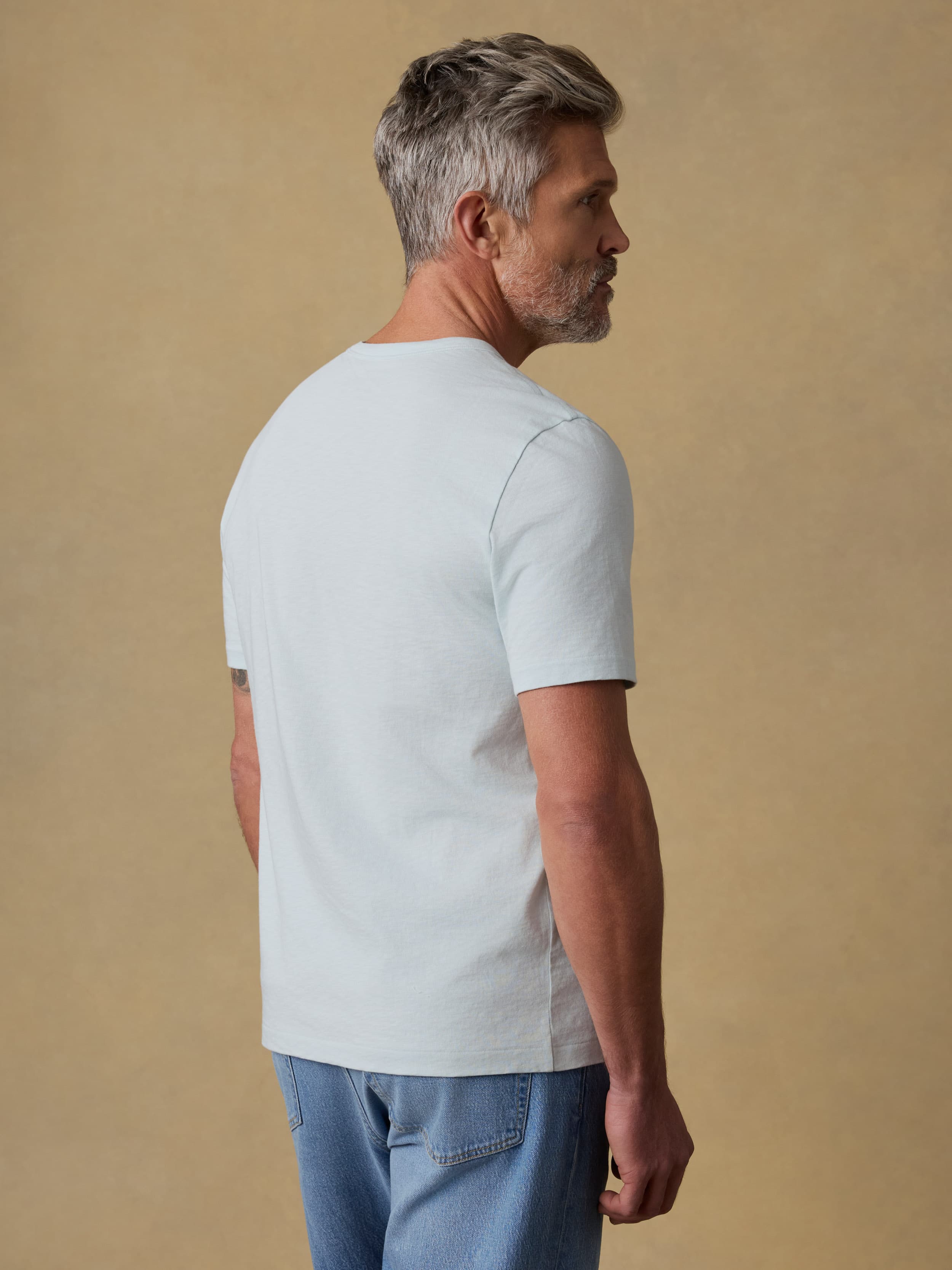 Surf Shop Sunwashed Regenerative Tee - Sky | Faherty Brand