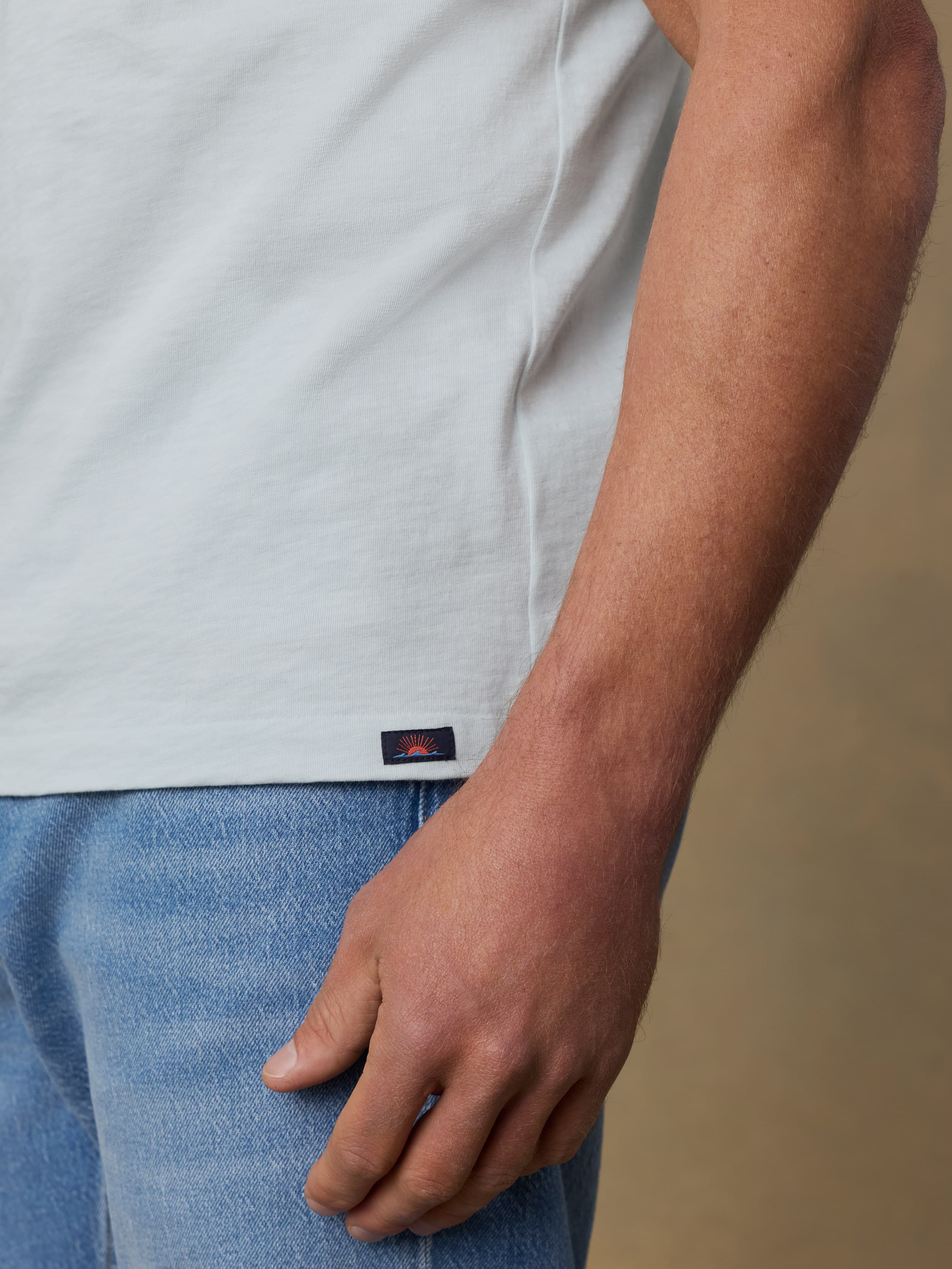 Surf Shop Sunwashed Regenerative Tee - Sky | Faherty Brand