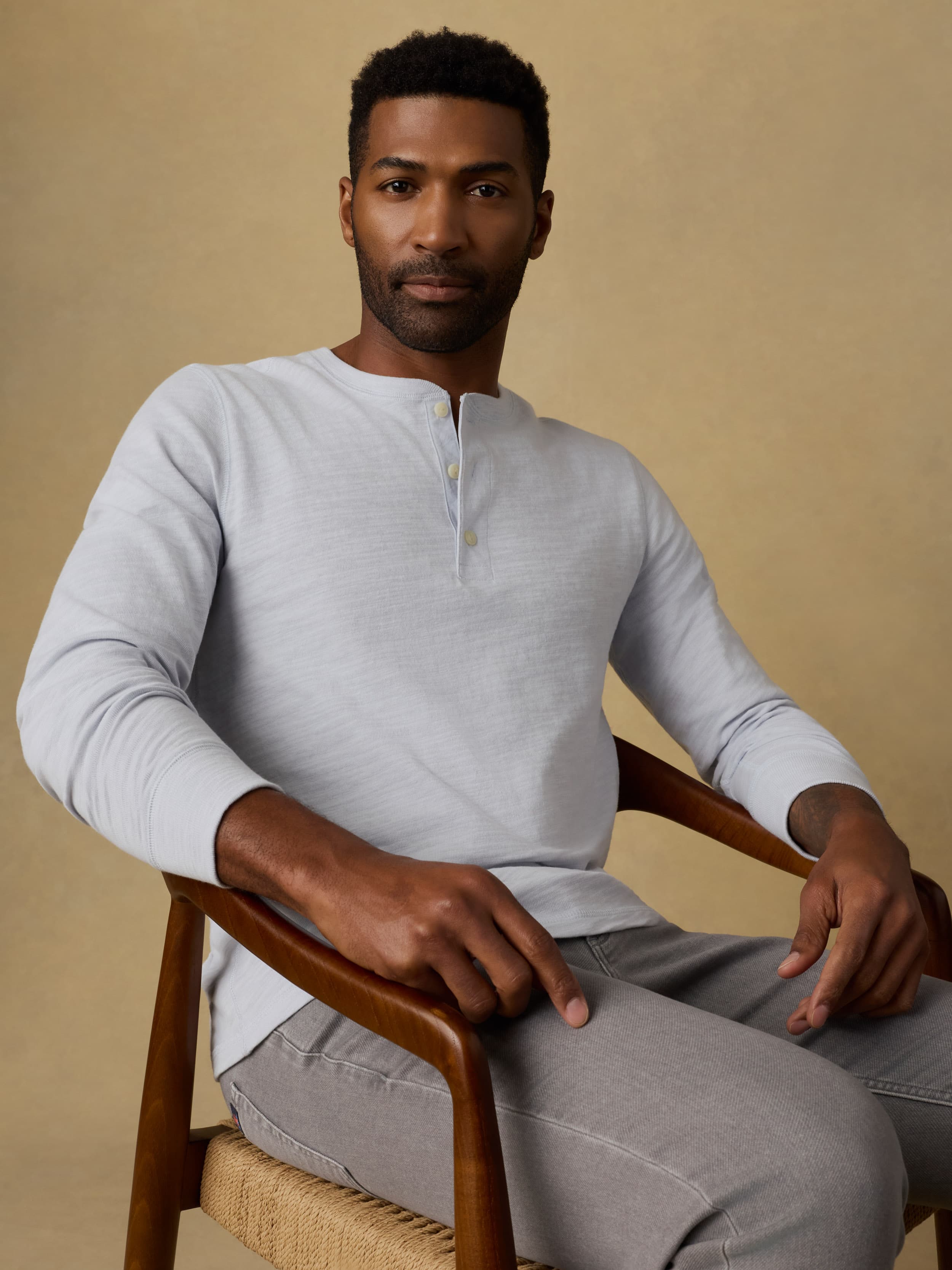 Sunwashed Organic Henley - Coastal Breeze | Faherty Brand