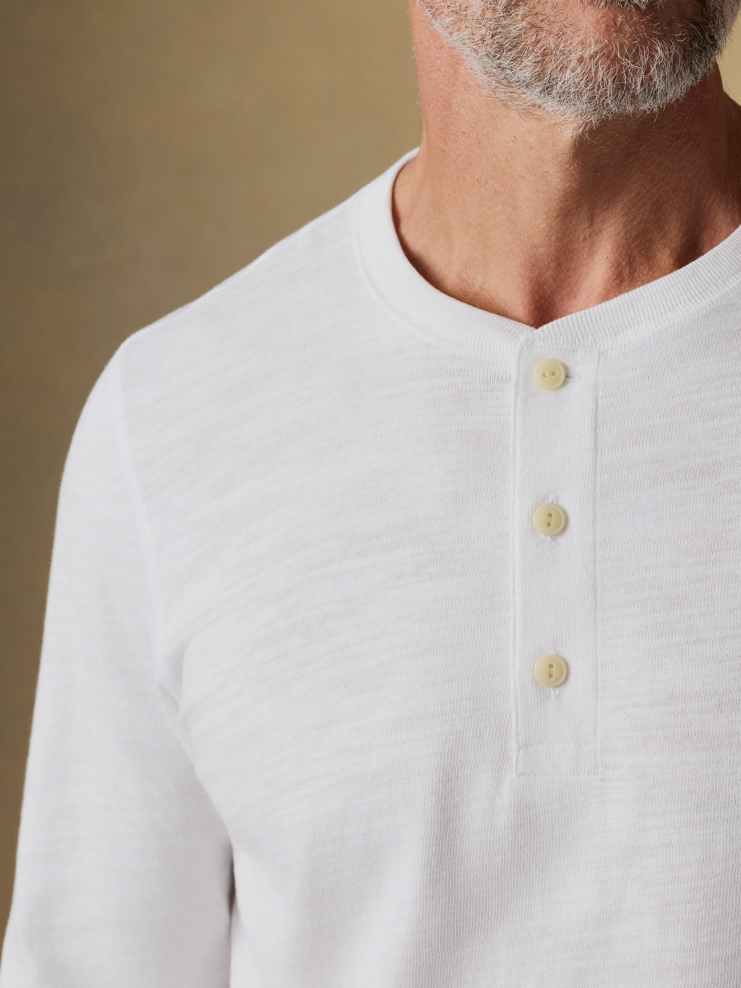 Sunwashed Organic Henley - White | Faherty Brand