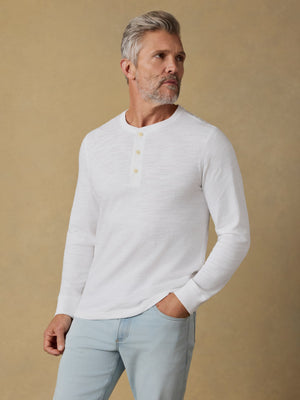 Sunwashed Organic Henley - White