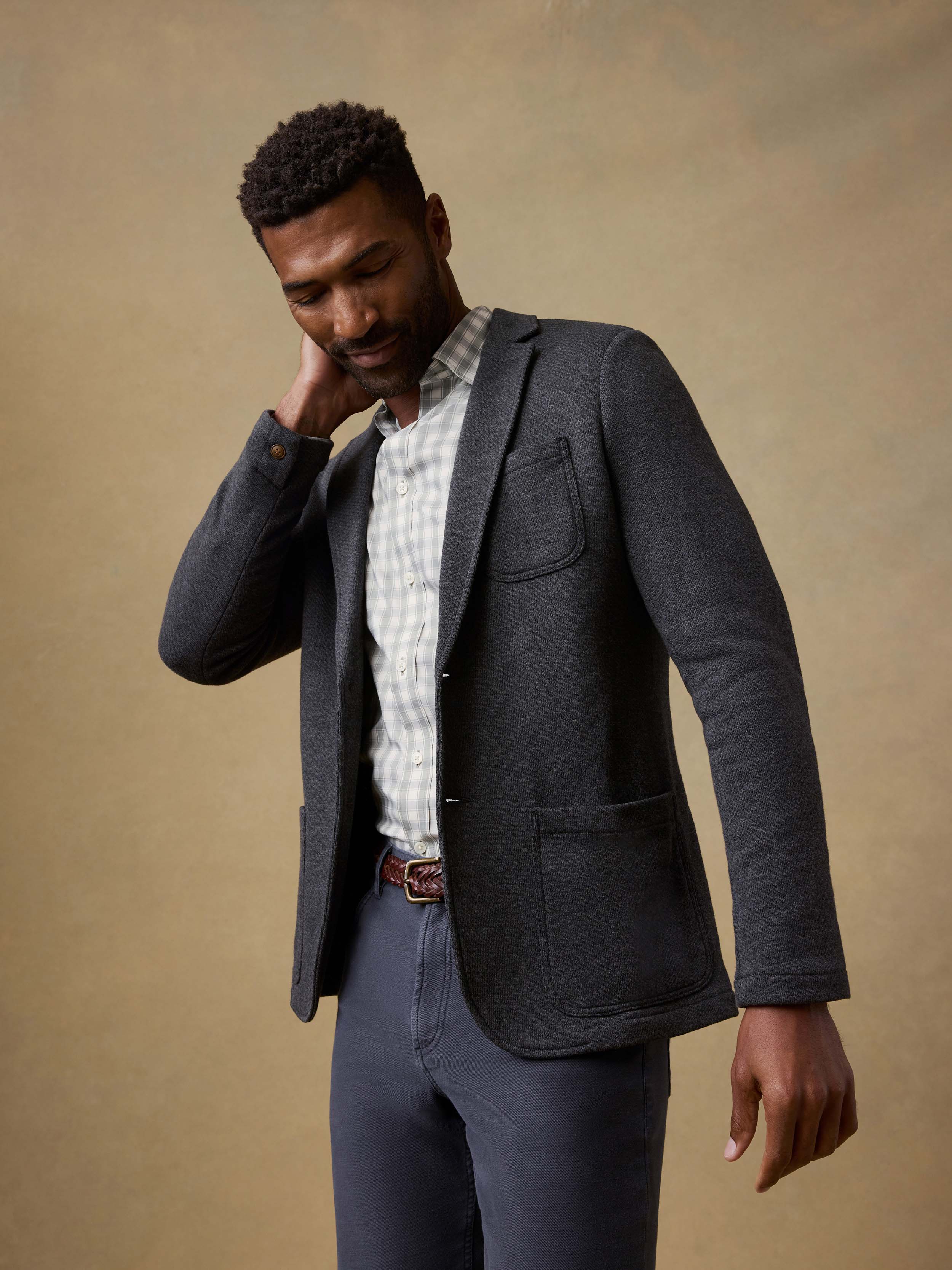 Inlet Knit Blazer (Short) - Black Sky Melange | Faherty Brand