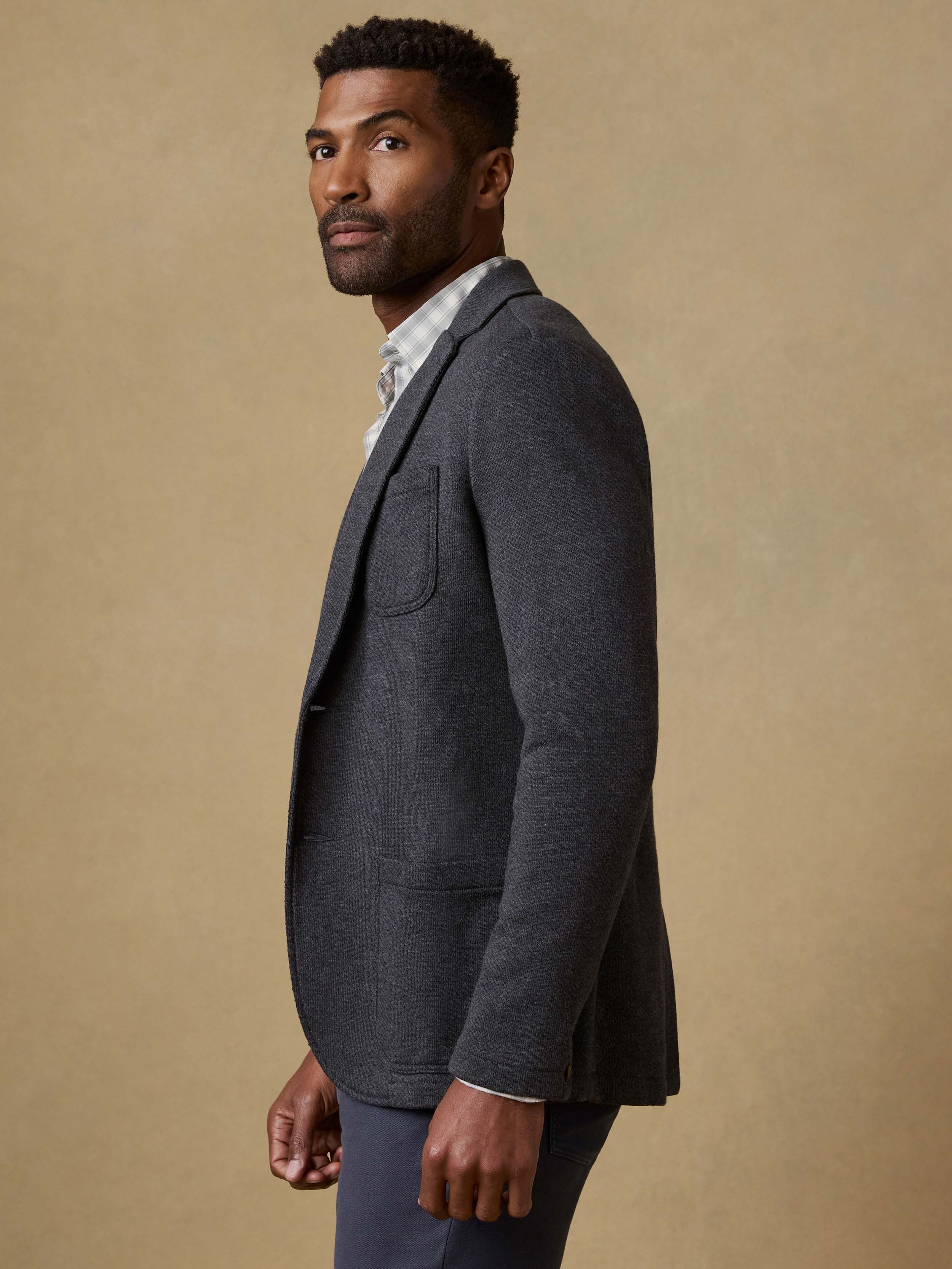 Inlet Knit Blazer (Short) - Black Sky Melange | Faherty Brand