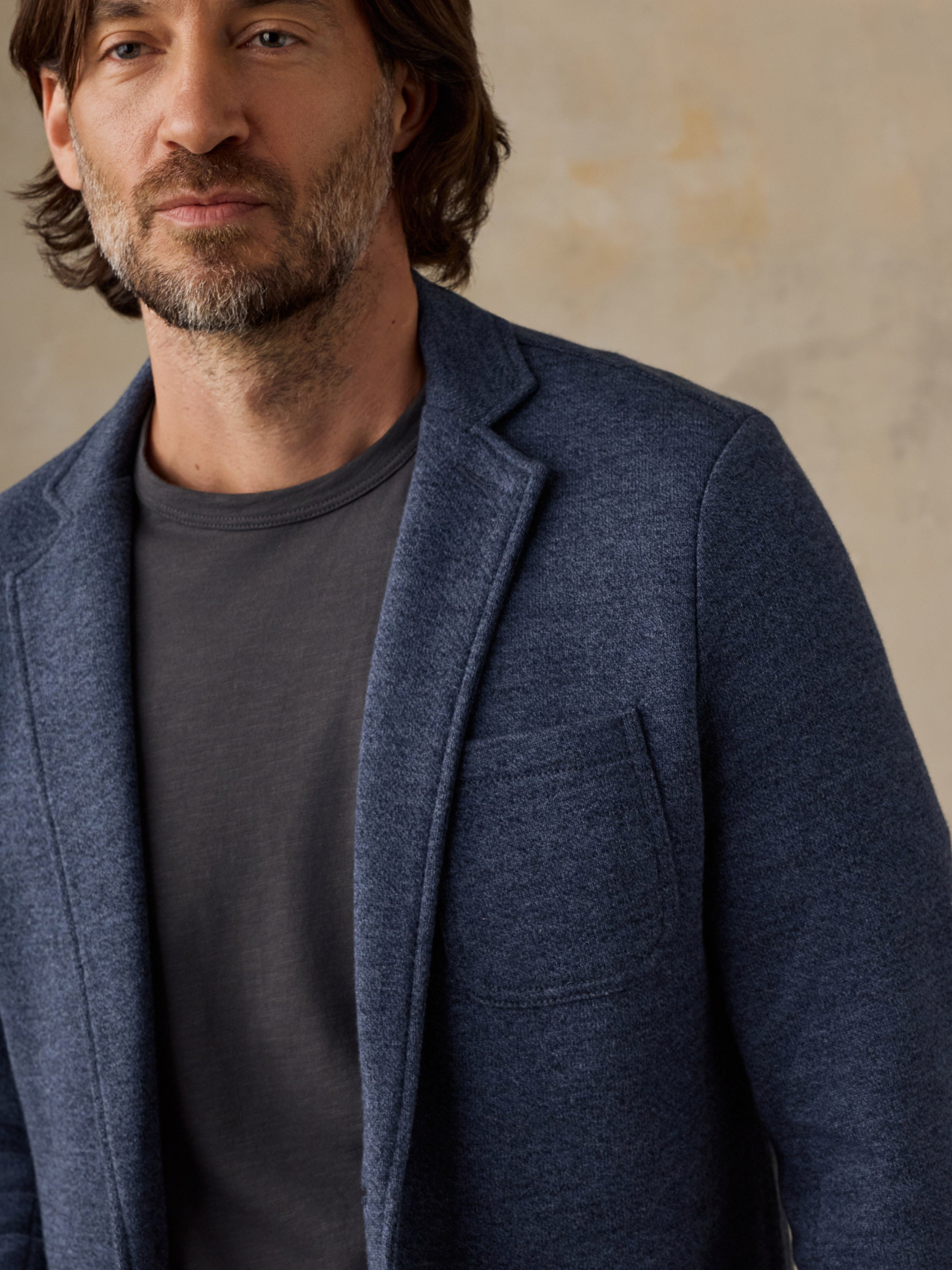 Inlet Knit Blazer - Deep Navy Melange | Faherty Brand