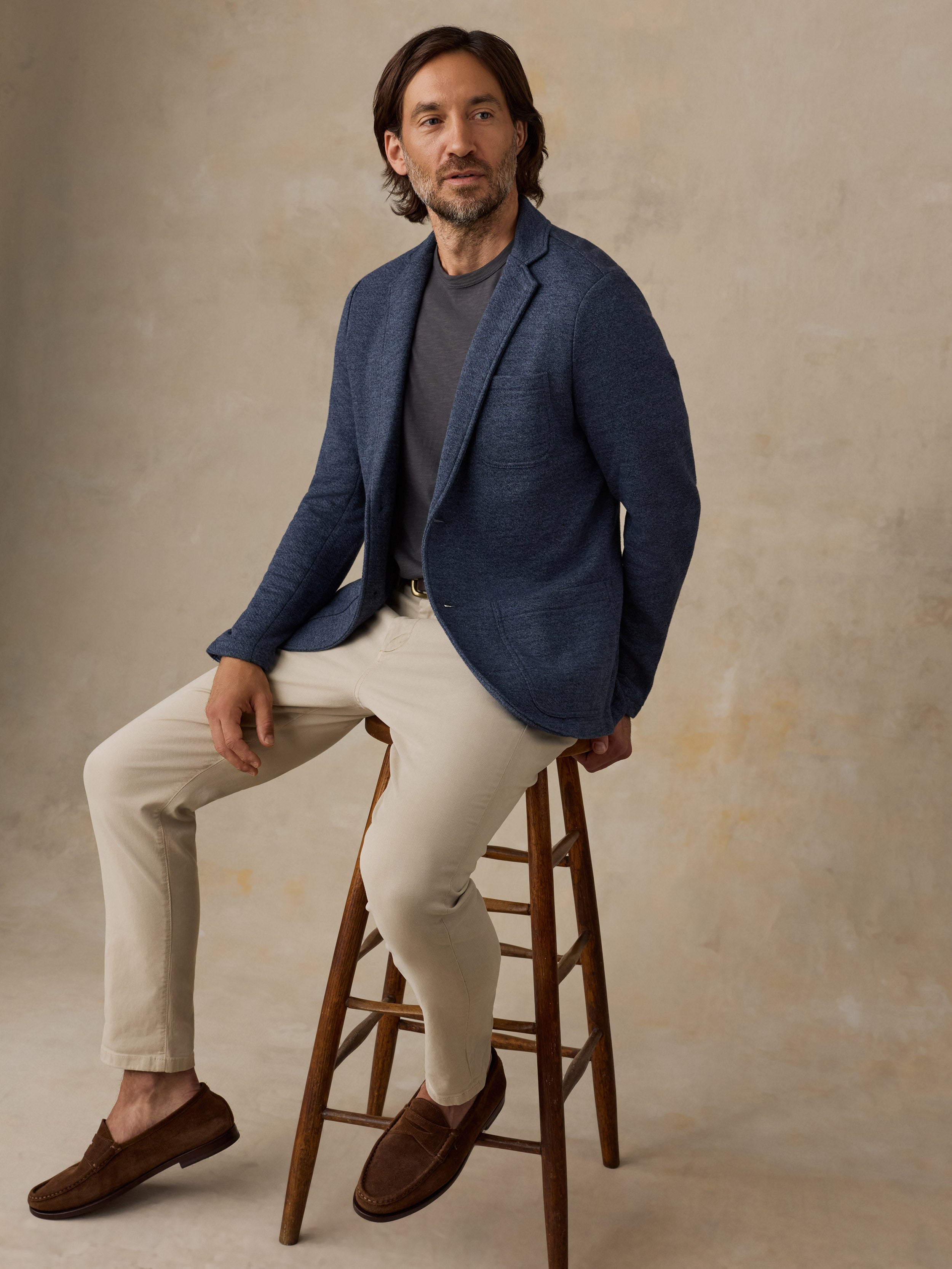 Inlet Knit Blazer - Deep Navy Melange | Faherty Brand