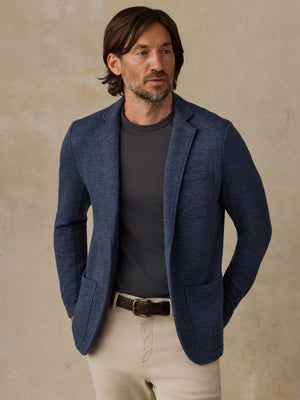 Inlet Knit Blazer - Deep Navy Melange