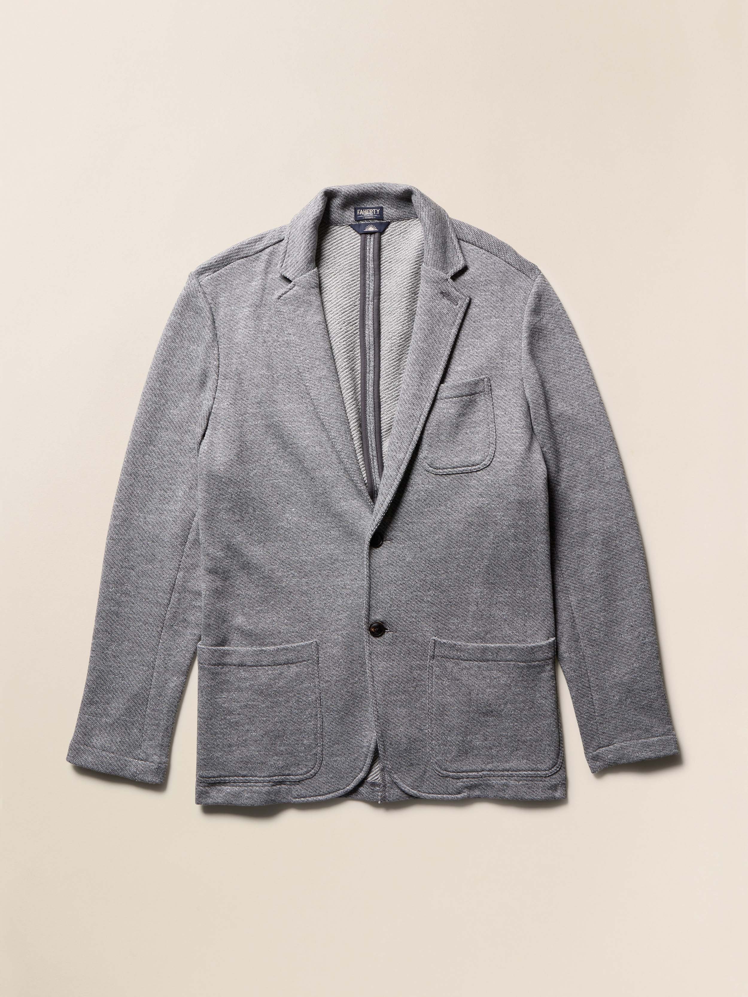 Inlet Knit Blazer - Medium Grey Melange