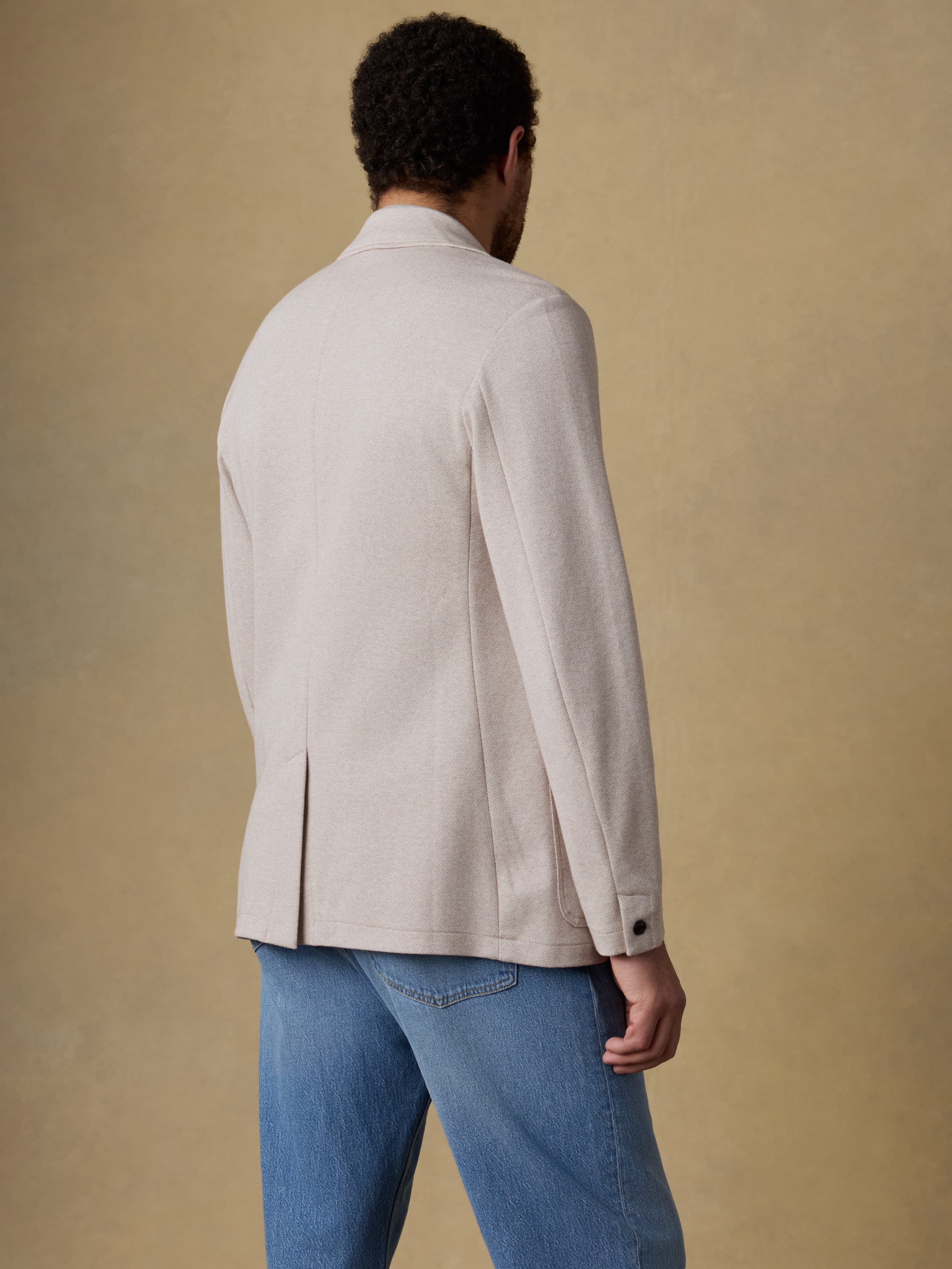 Inlet Knit Tweed Blazer - Khaki Stone Herringbone | Faherty Brand