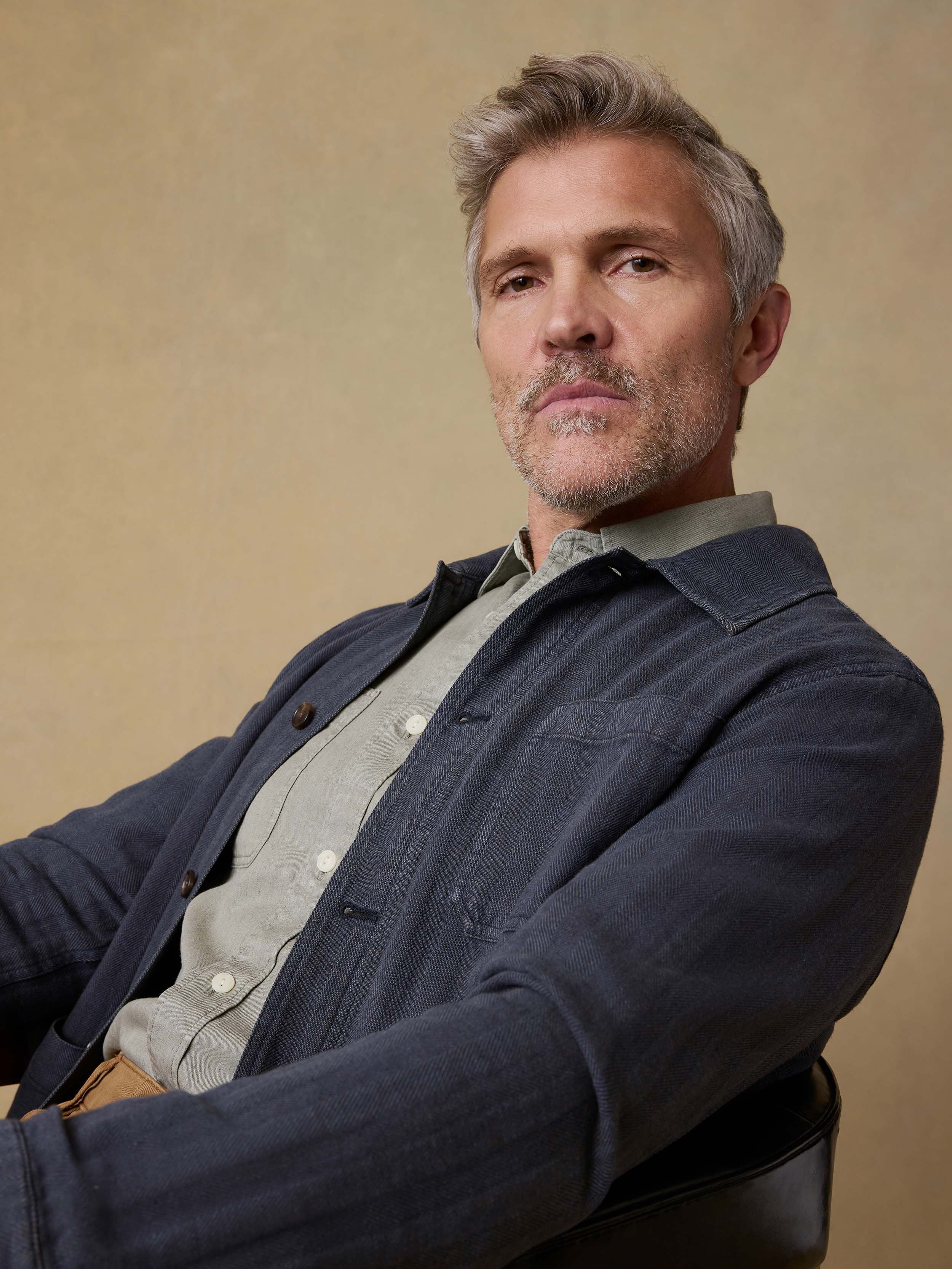 Herringbone Studio Jacket - Polar Night Herringbone | Faherty Brand